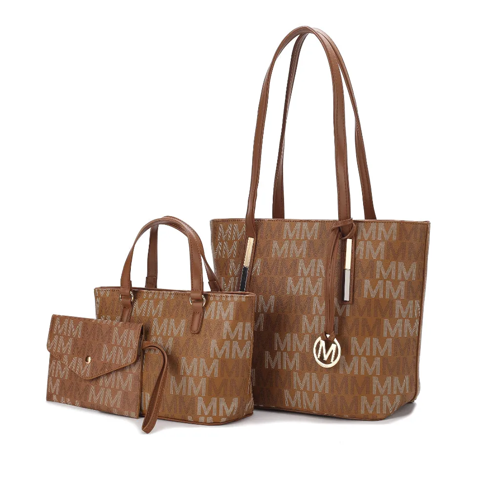 3PC Aylet M Tote with Mini Bag and Wristlet Pouch