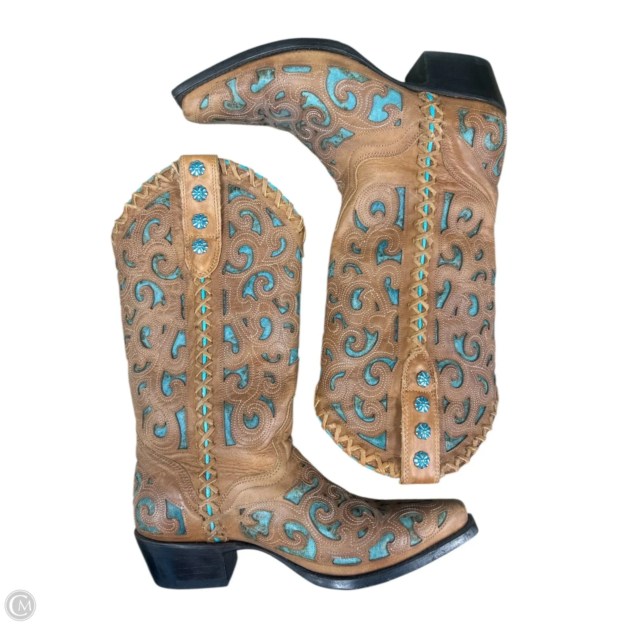 Boots Western By Cma In Blue & Brown, Size: 6.5