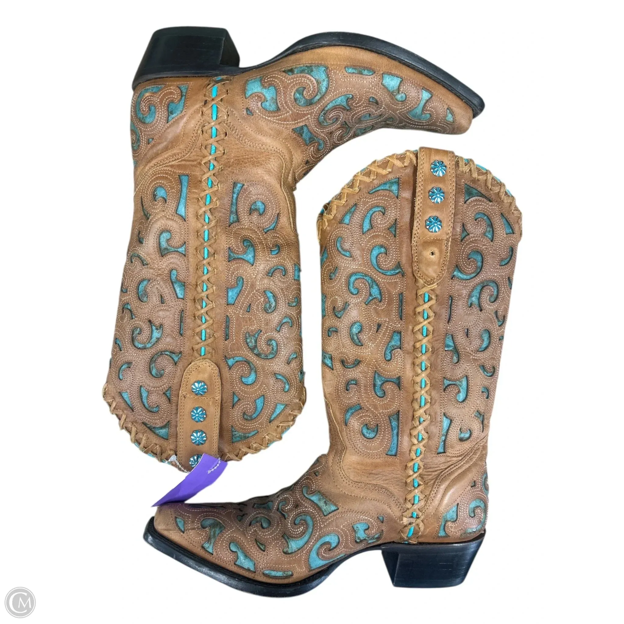 Boots Western By Cma In Blue & Brown, Size: 6.5