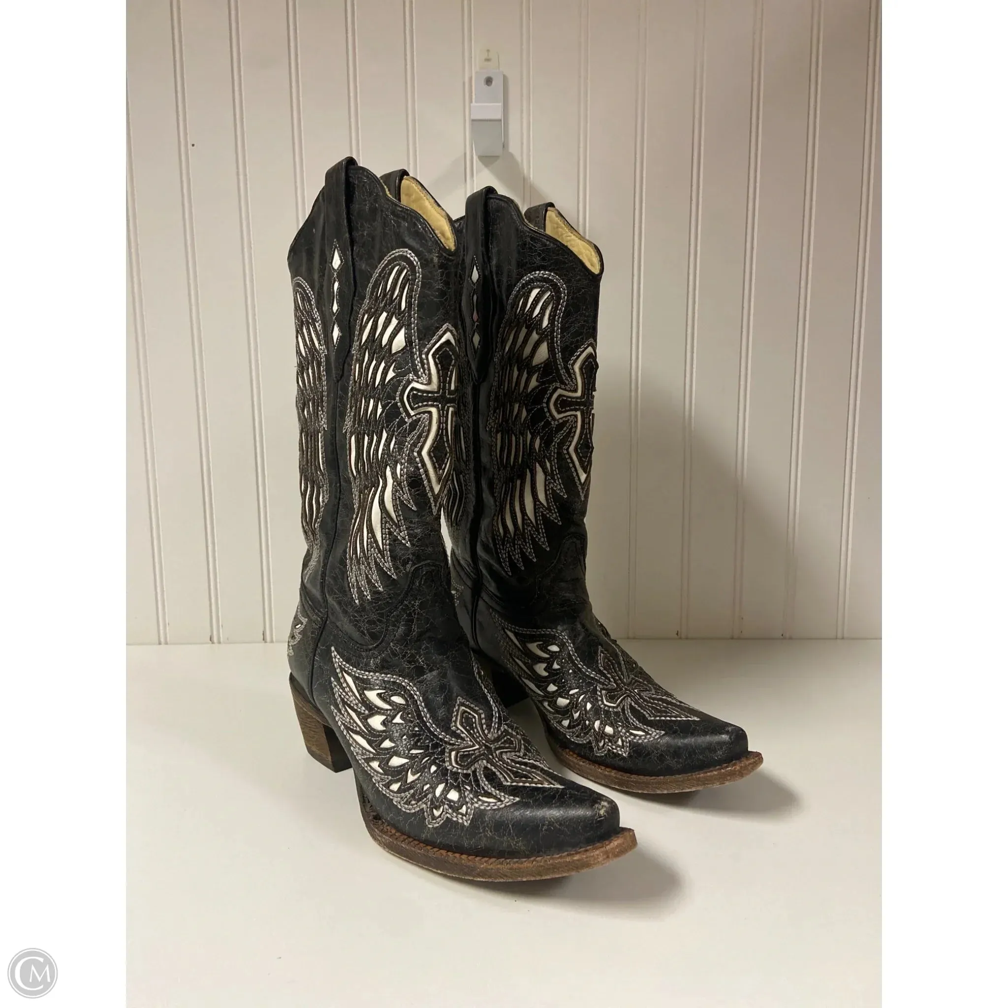 Boots Western By Cmb In Black & White, Size: 9