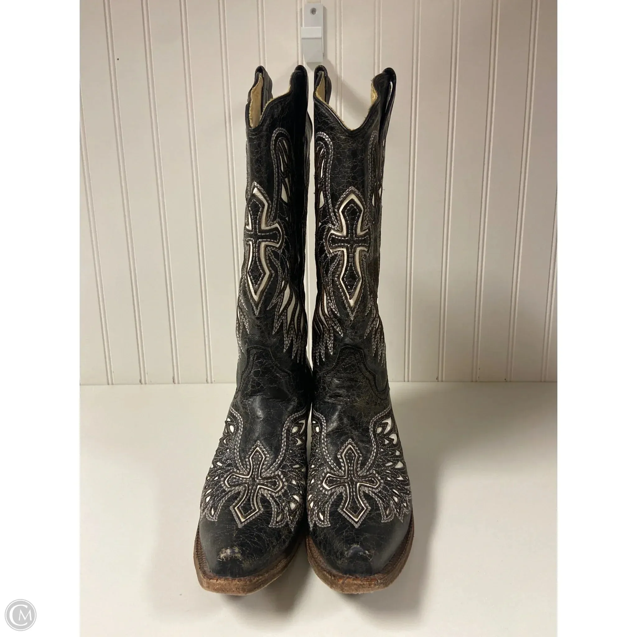 Boots Western By Cmb In Black & White, Size: 9