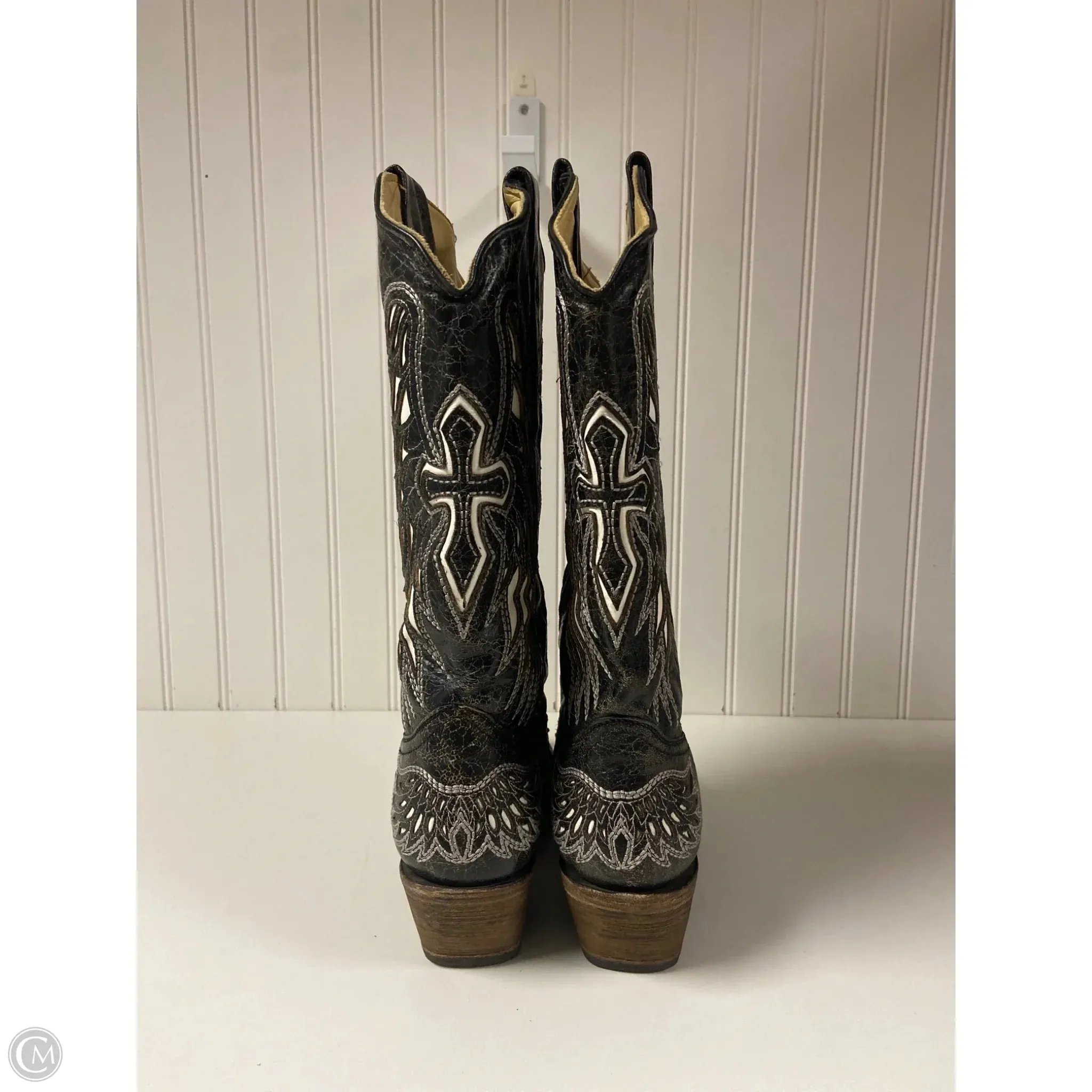 Boots Western By Cmb In Black & White, Size: 9
