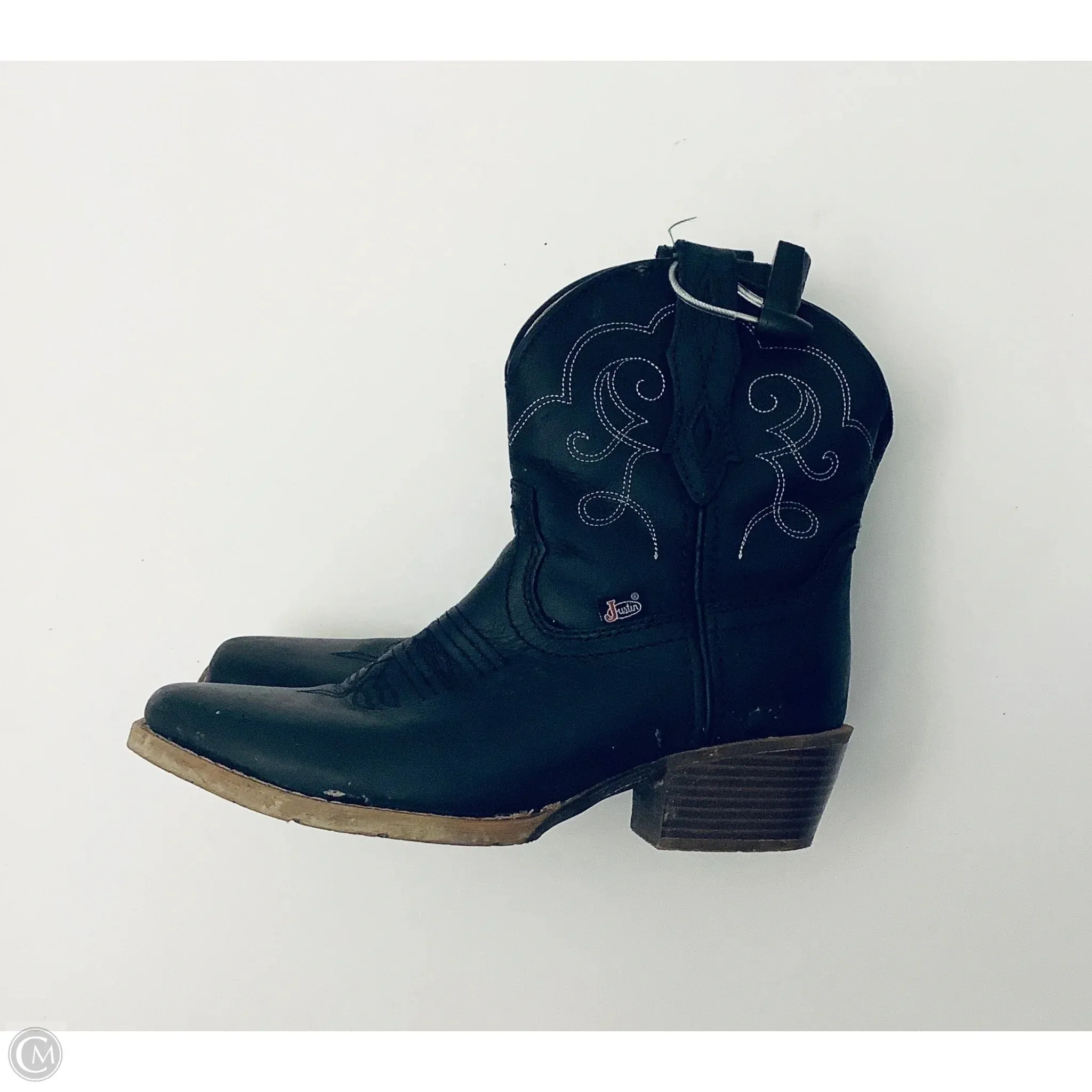 Boots Western By Justin In Black, Size: 7