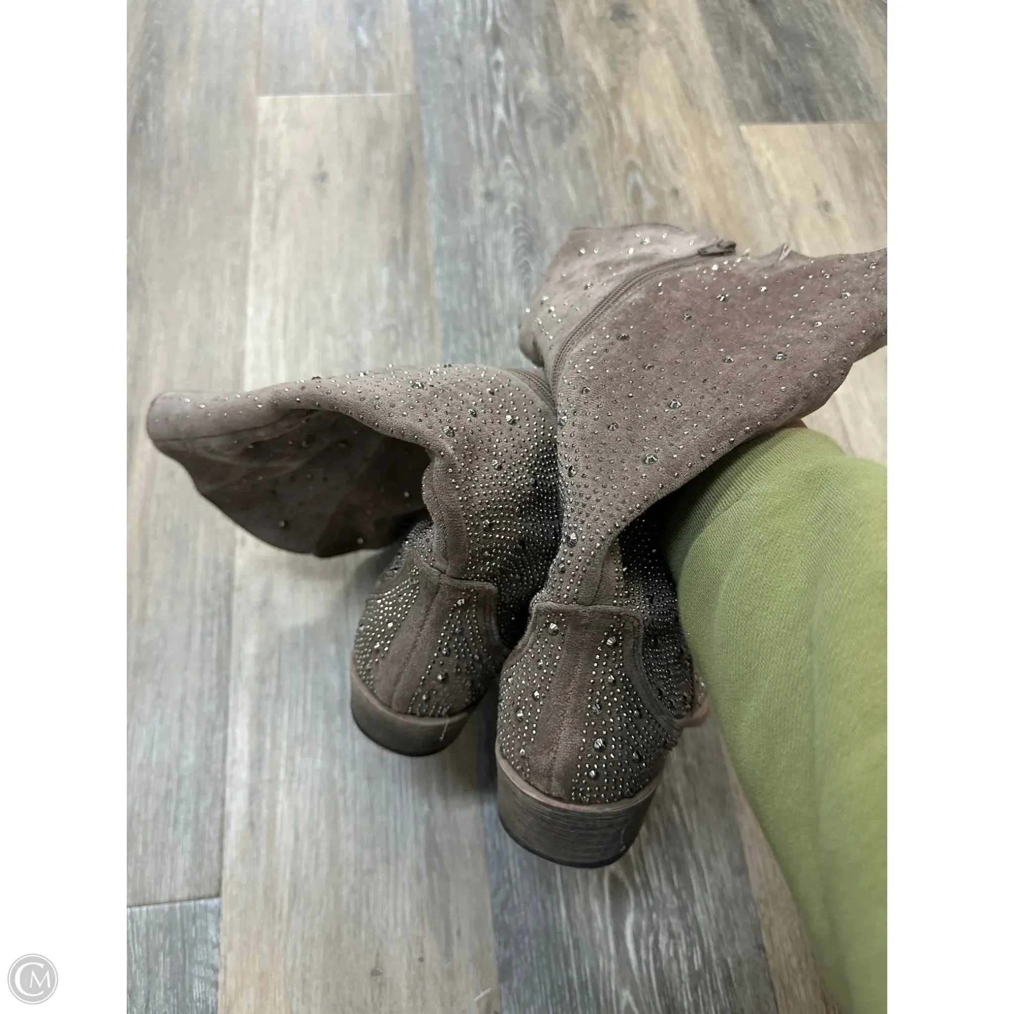 Boots Western By Very J In Silver & Tan, Size: 8
