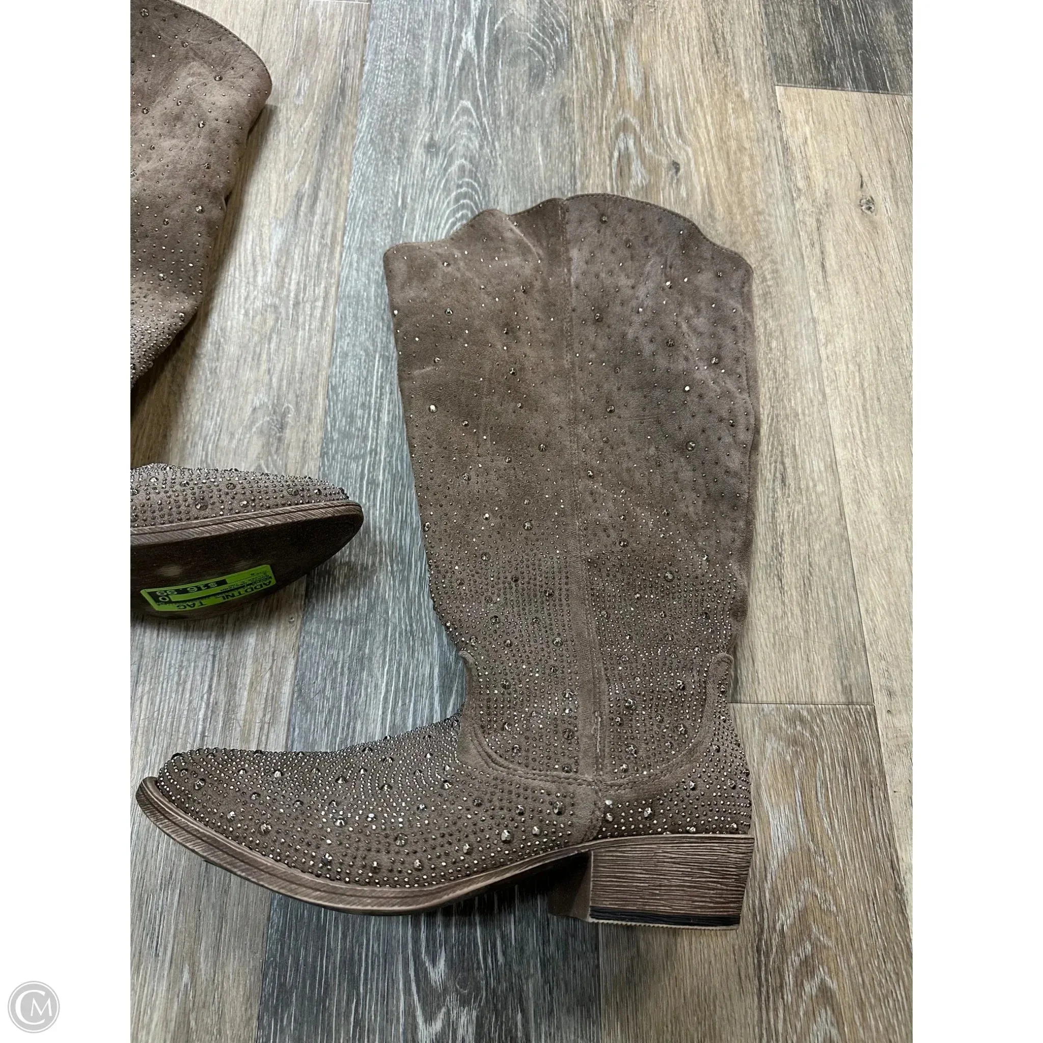 Boots Western By Very J In Silver & Tan, Size: 8
