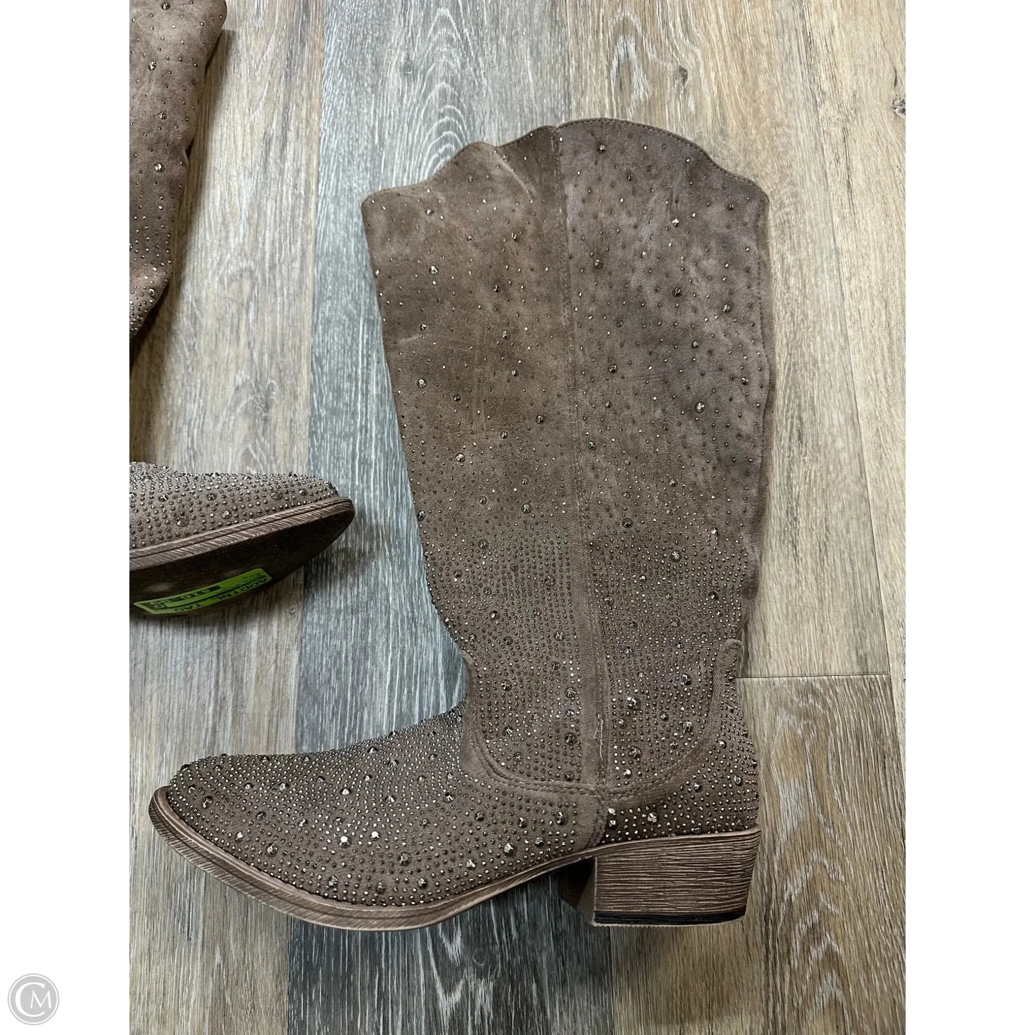 Boots Western By Very J In Silver & Tan, Size: 8