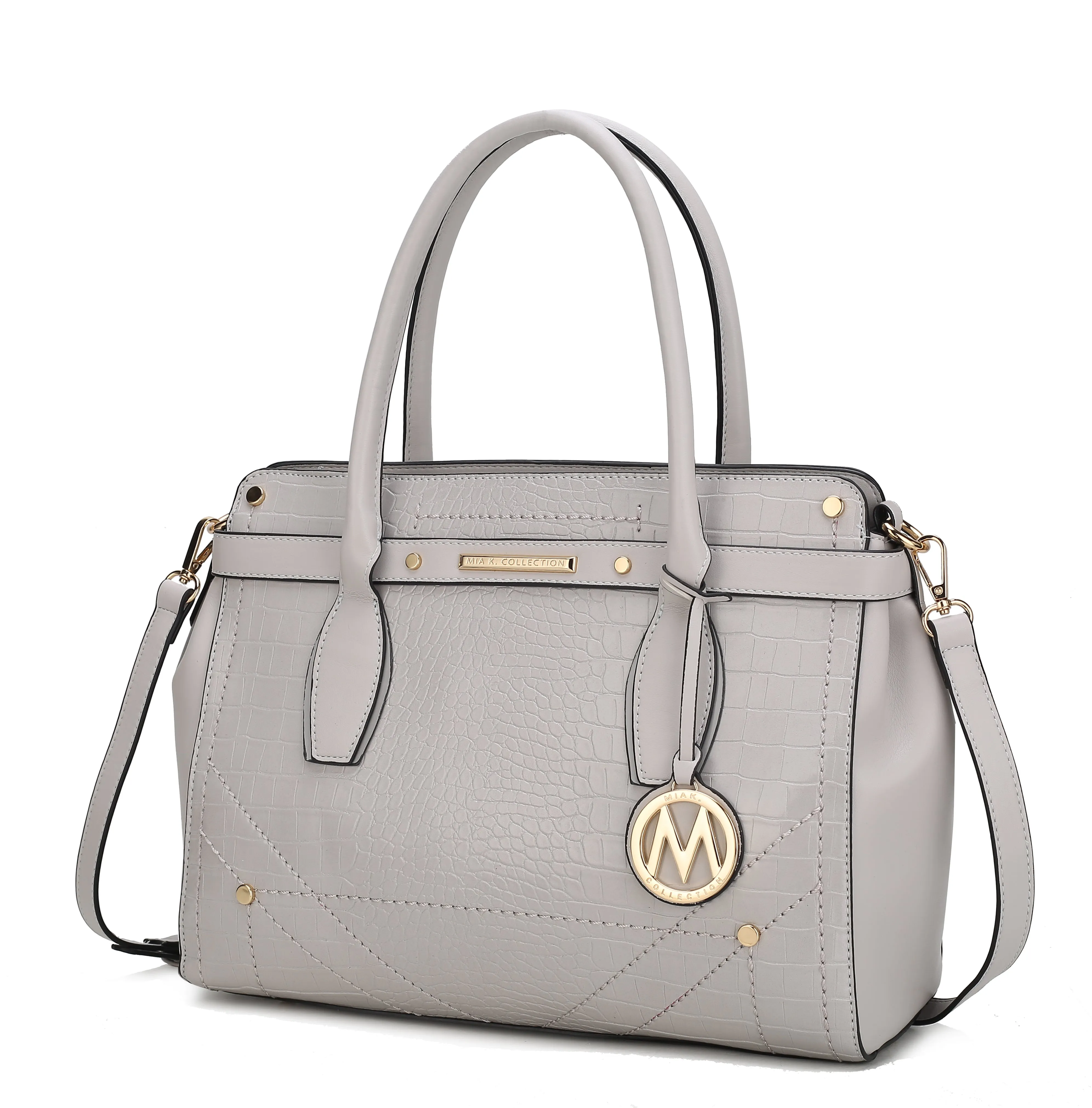 Catarina Vegan Crocodile Leather Satchel Handbag