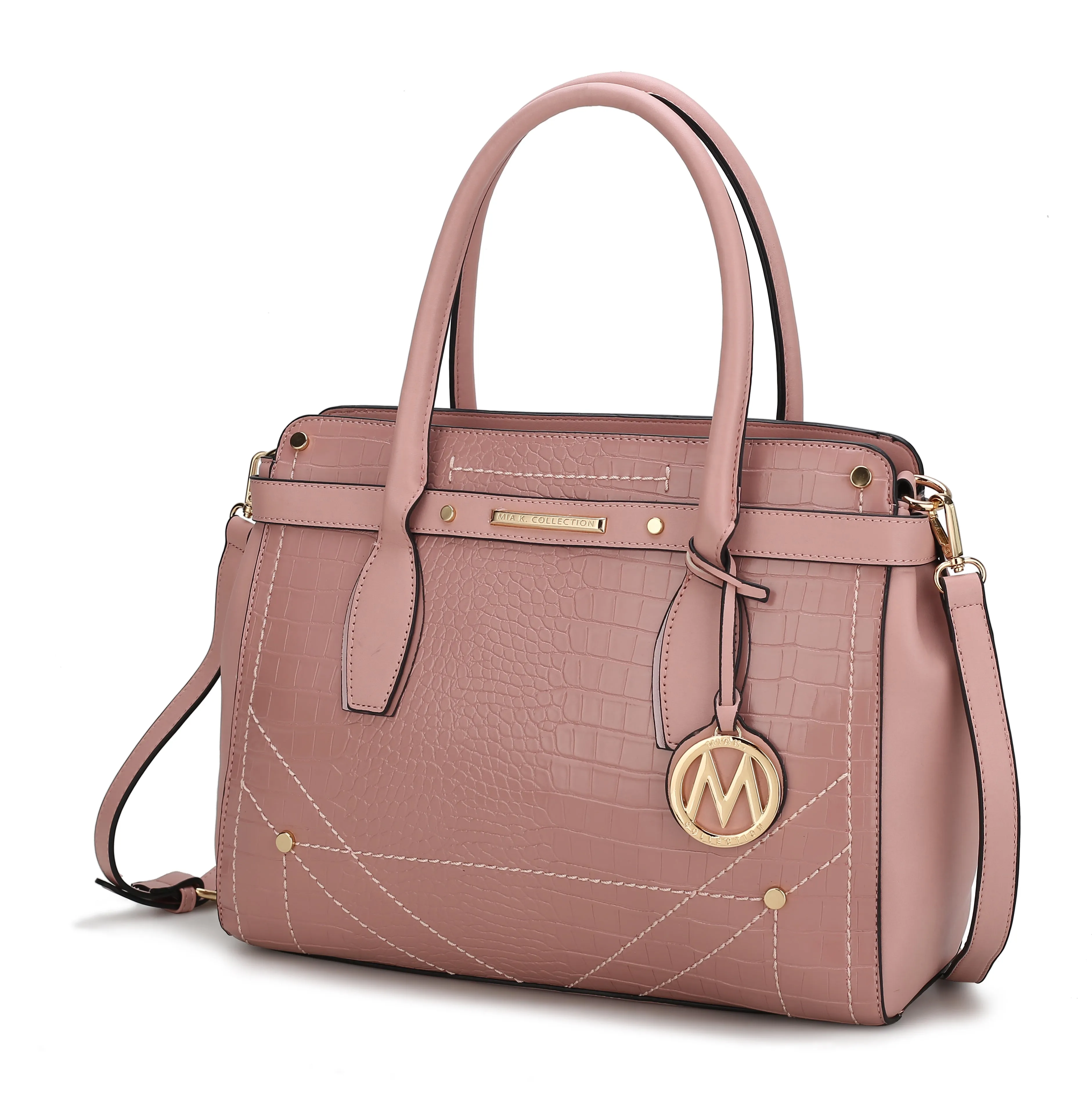 Catarina Vegan Crocodile Leather Satchel Handbag