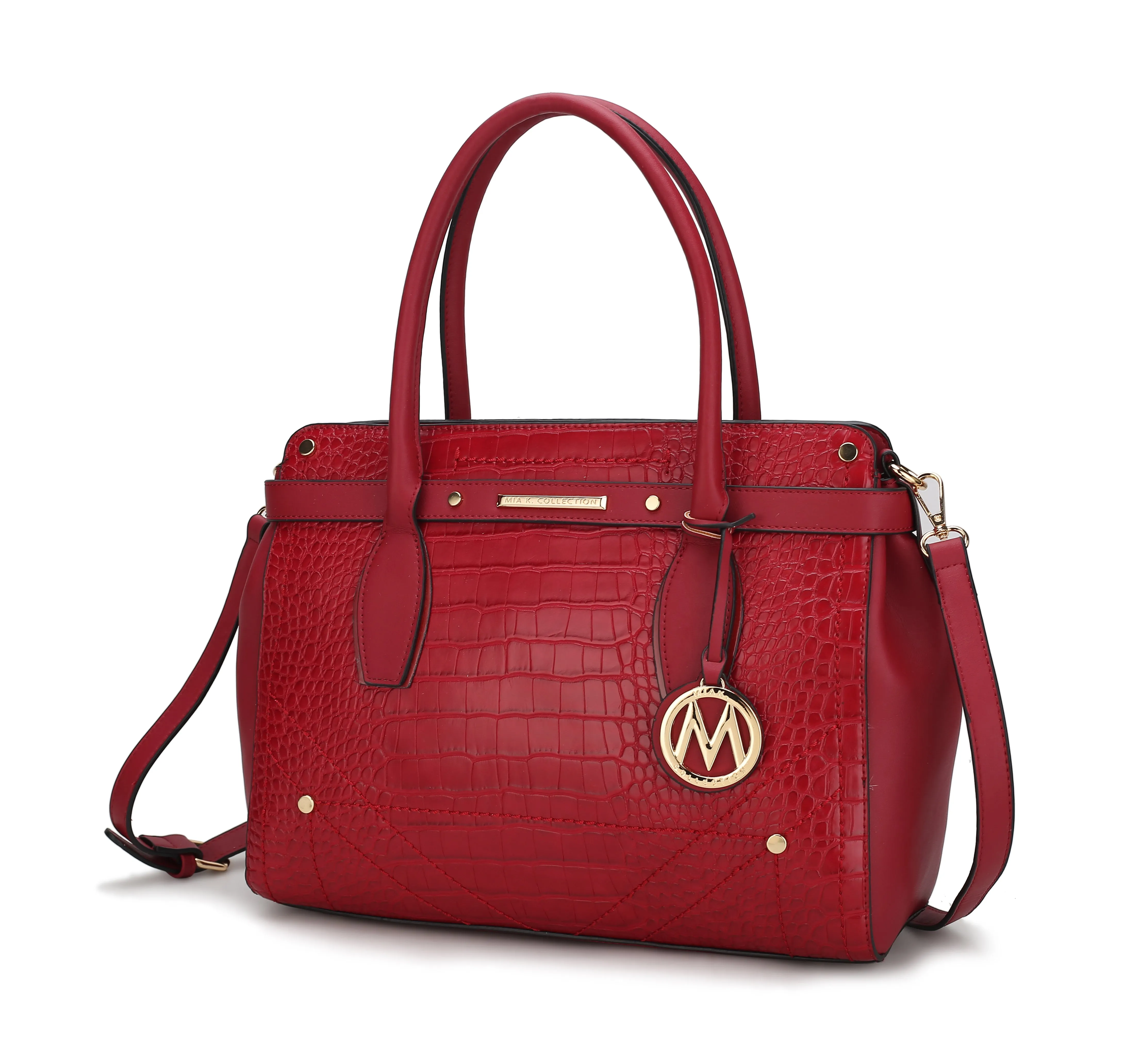 Catarina Vegan Crocodile Leather Satchel Handbag