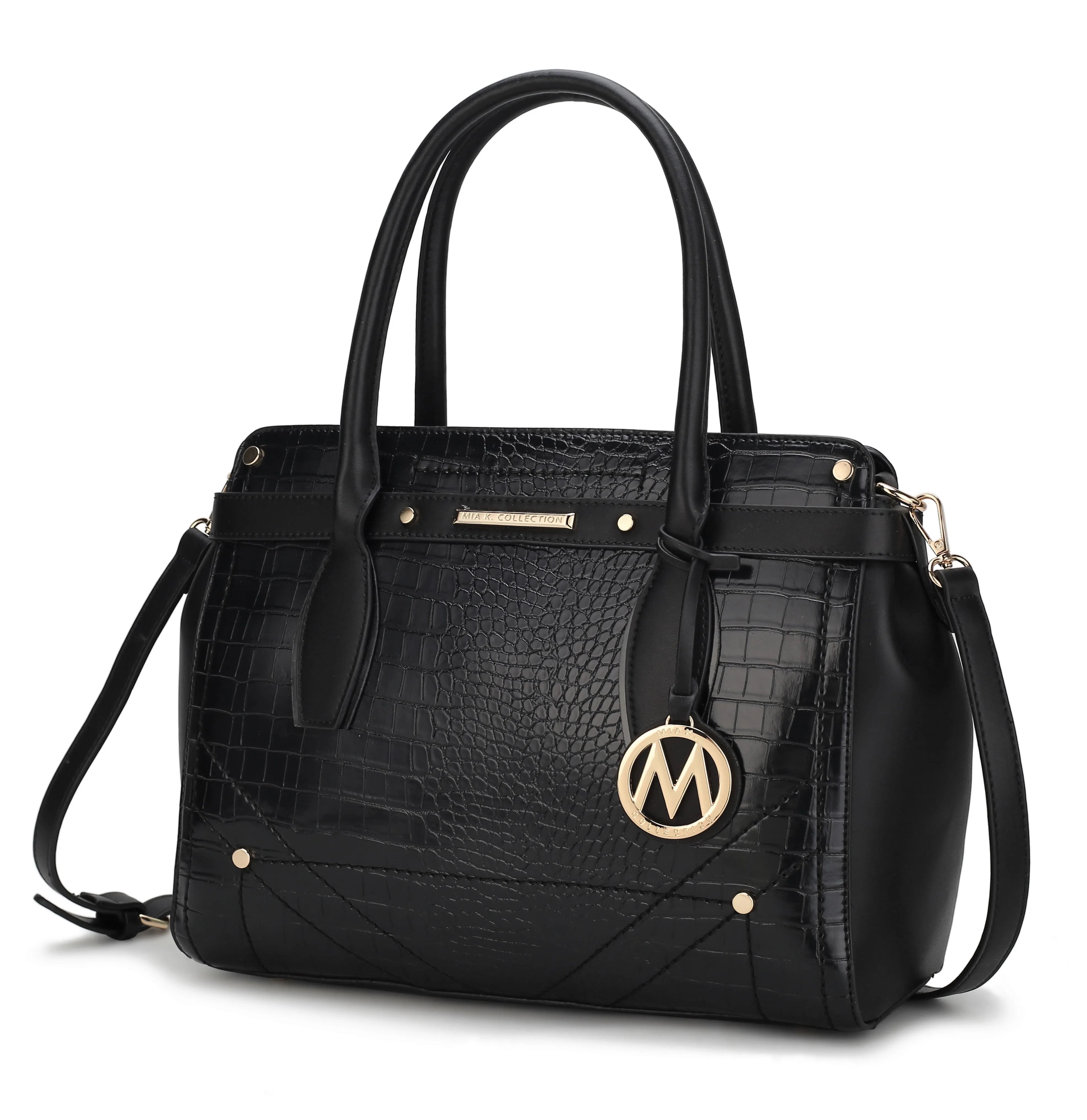 Catarina Vegan Crocodile Leather Satchel Handbag