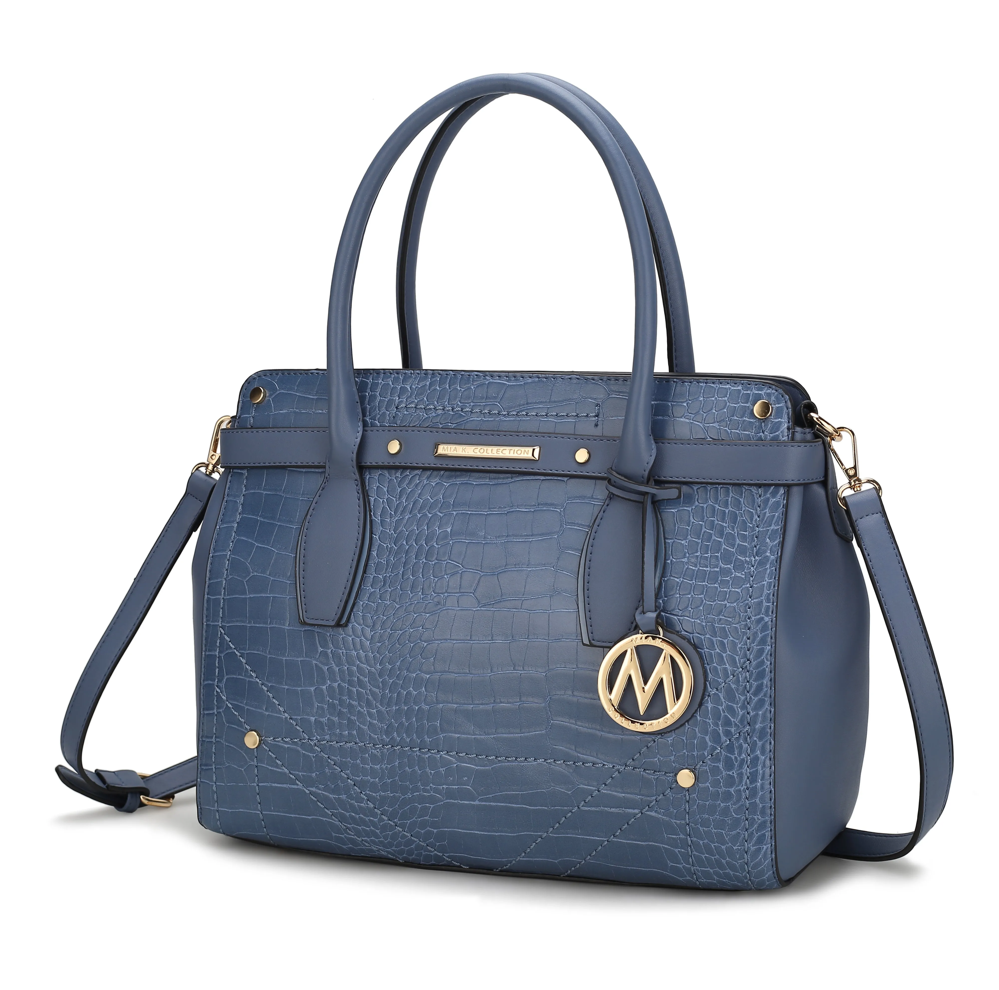 Catarina Vegan Crocodile Leather Satchel Handbag
