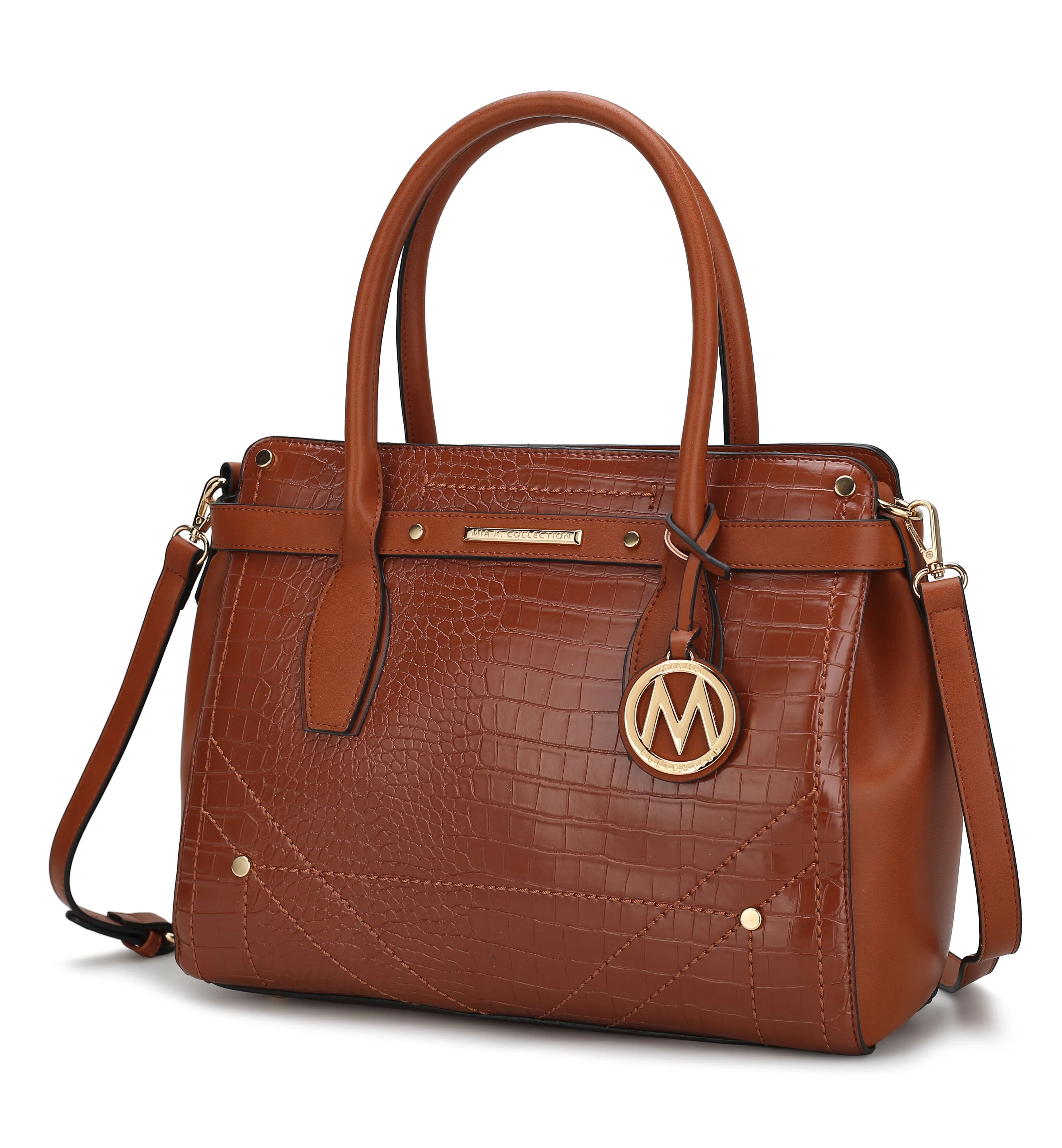 Catarina Vegan Crocodile Leather Satchel Handbag