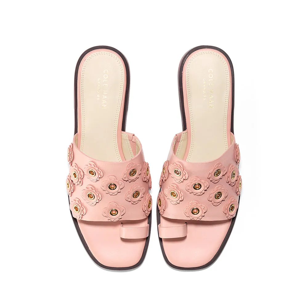 Cole Haan Carly Floral Sandal Coral Almond Leather Size 9.5