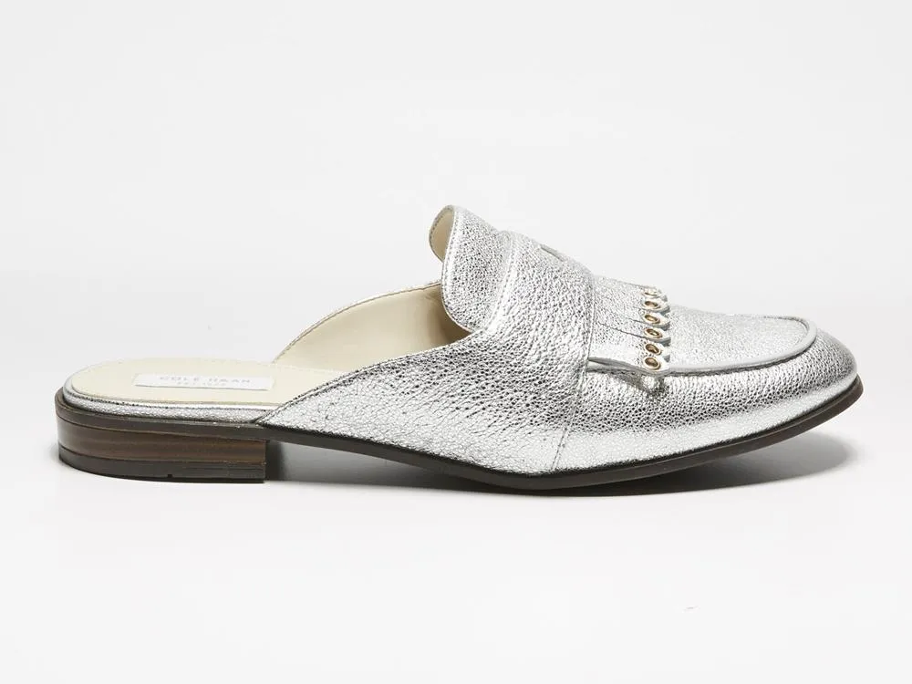 Cole Haan Pinch Stitchlite Slide Silver Cracklesize 8.5