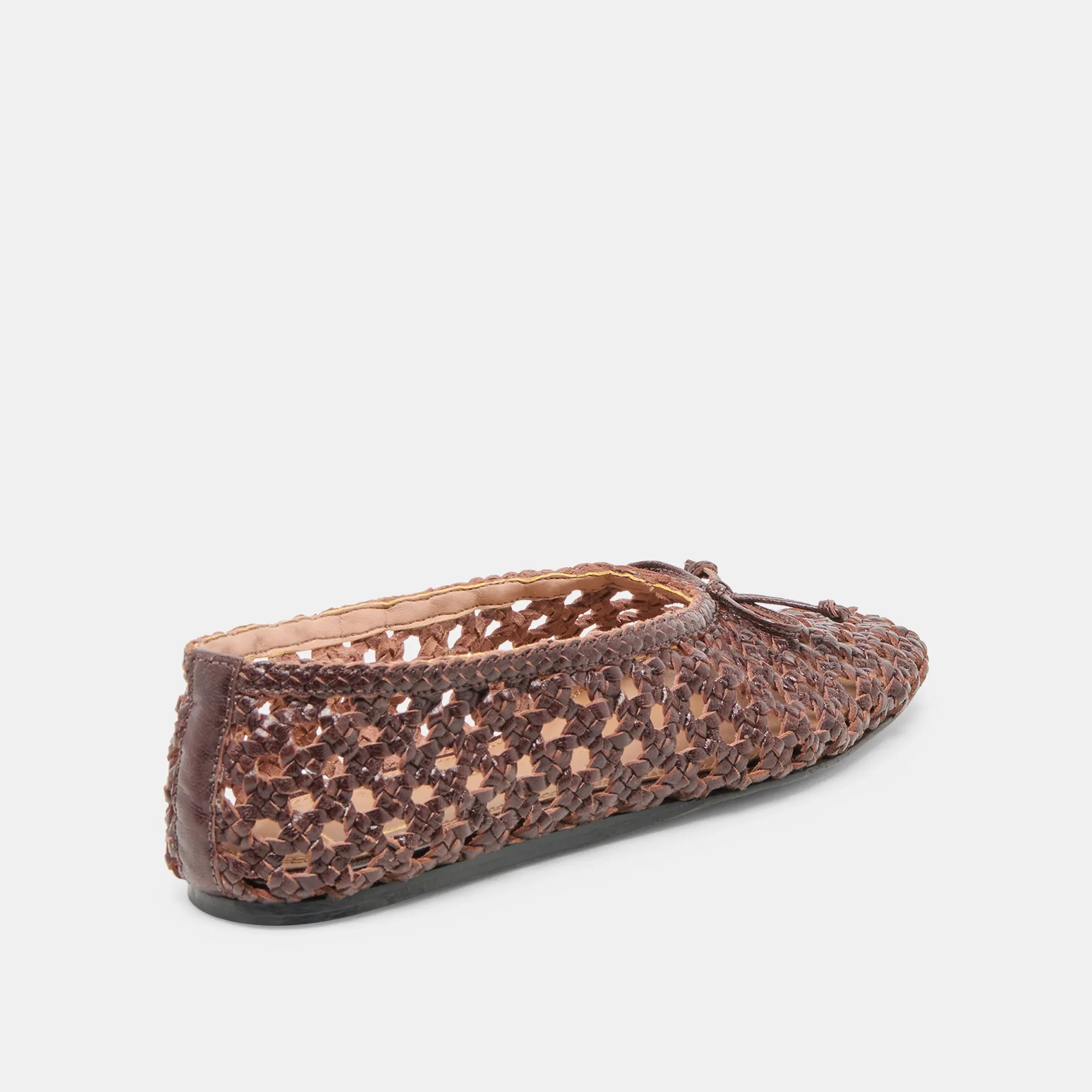 EDDA BALLET FLATS BROWN WOVEN LEATHER Dolce Vita
