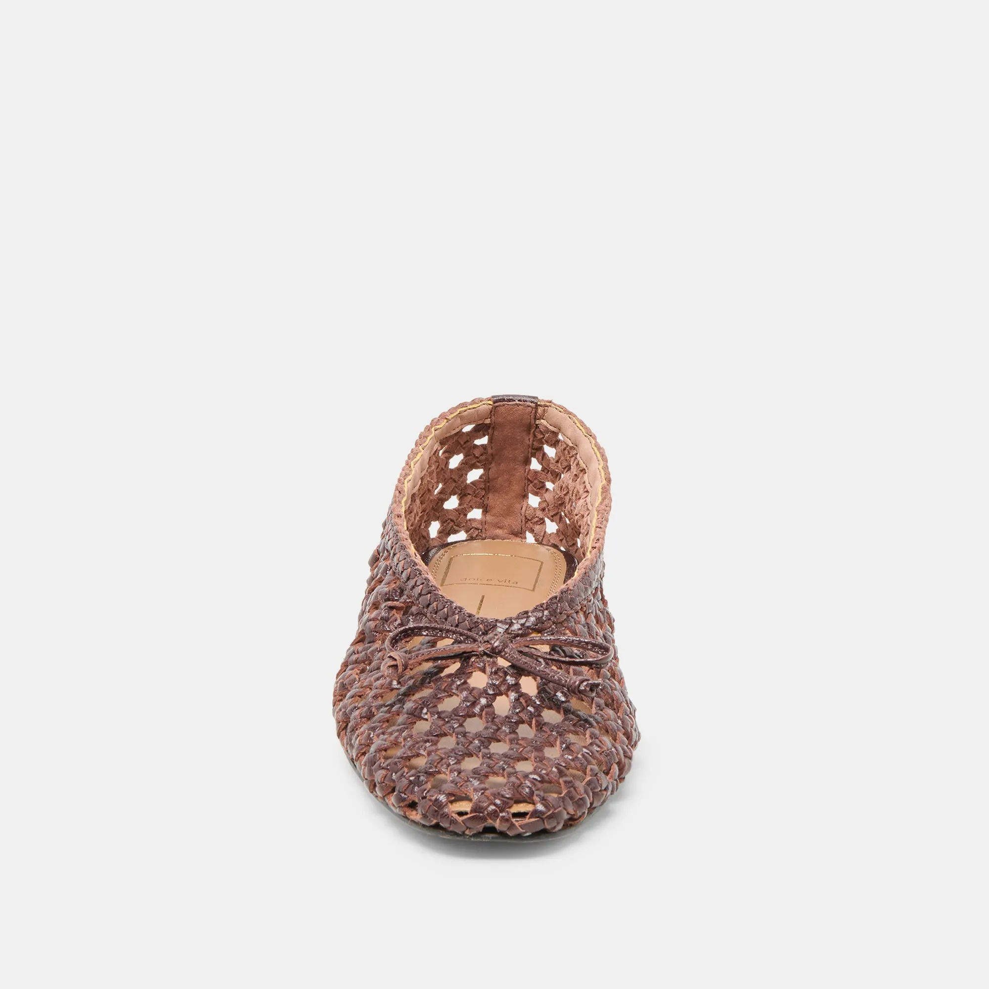 EDDA BALLET FLATS BROWN WOVEN LEATHER Dolce Vita