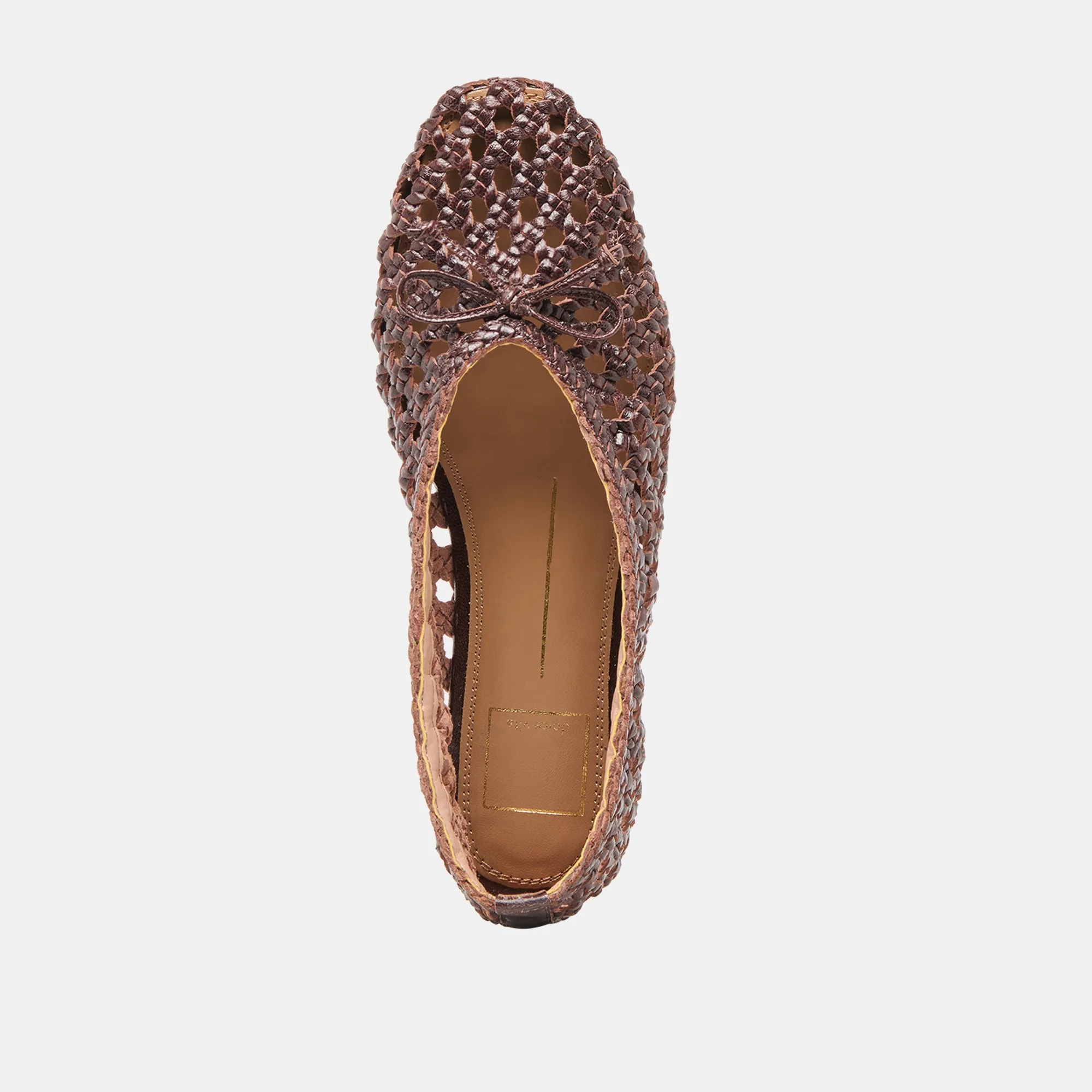EDDA BALLET FLATS BROWN WOVEN LEATHER Dolce Vita