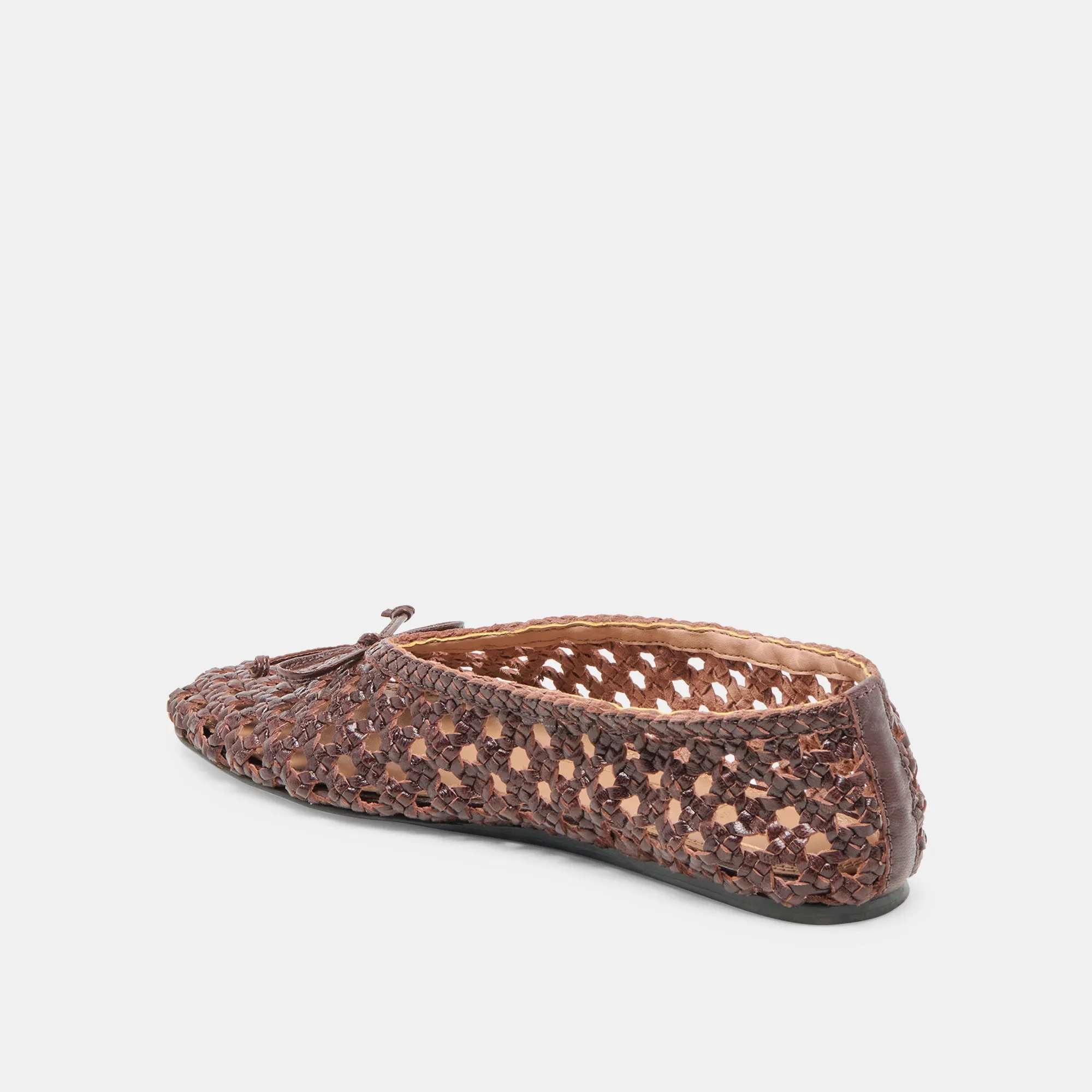 EDDA BALLET FLATS BROWN WOVEN LEATHER Dolce Vita