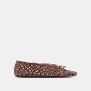 EDDA BALLET FLATS BROWN WOVEN LEATHER Dolce Vita