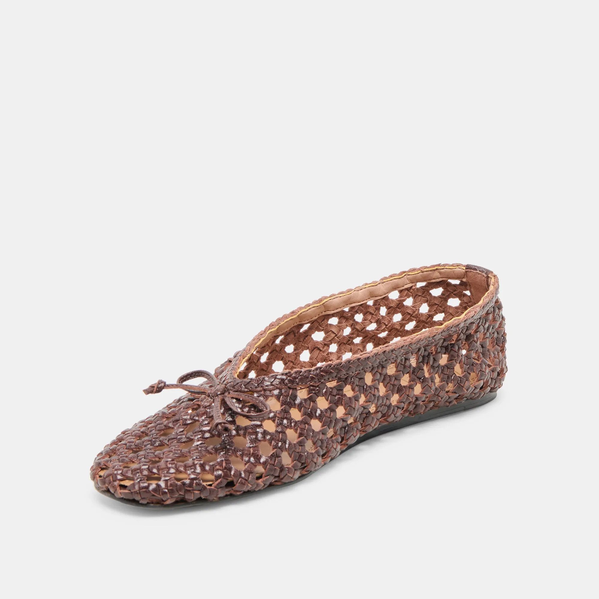 EDDA BALLET FLATS BROWN WOVEN LEATHER Dolce Vita