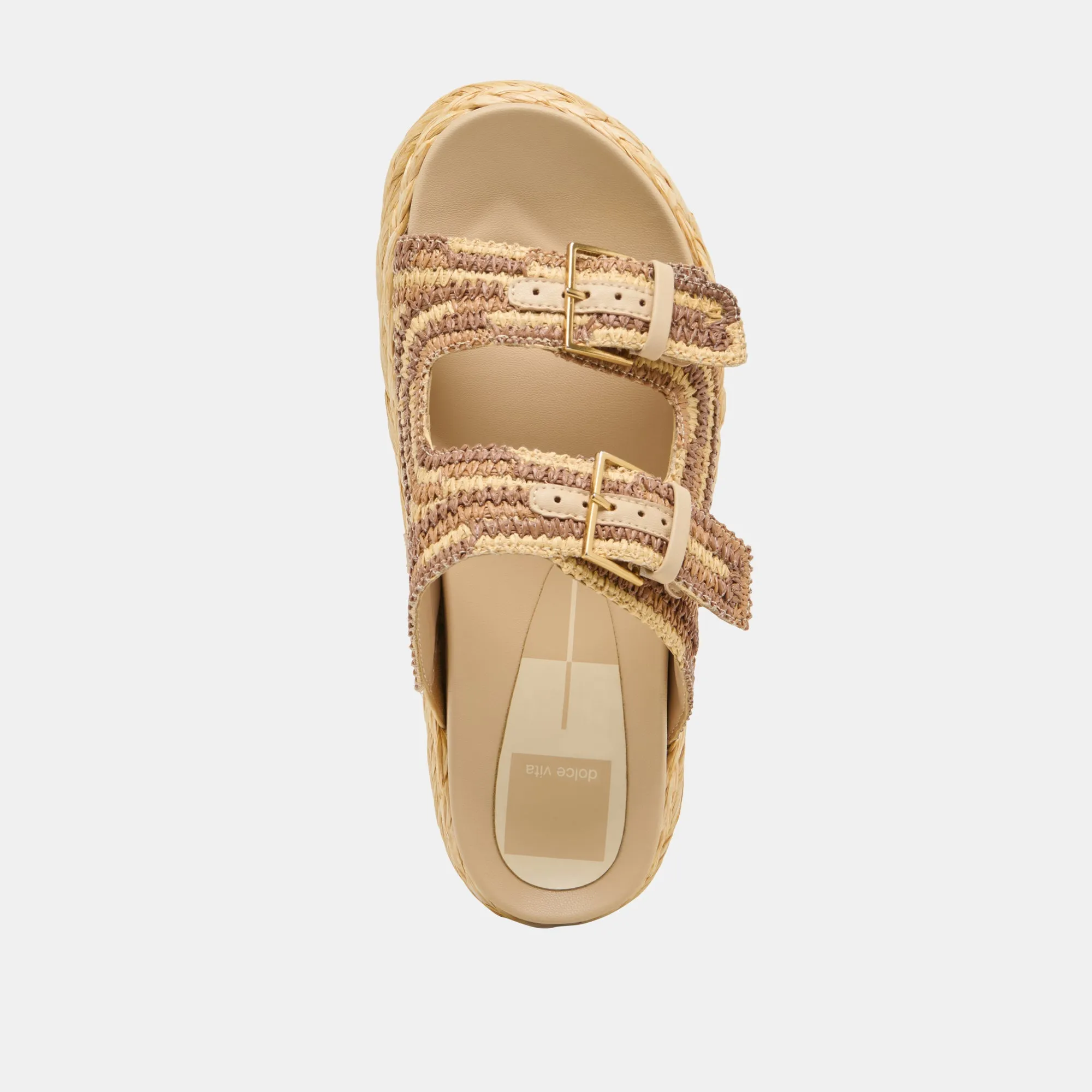 FALYN SANDALS BROWN NATURAL WOVEN RAFFIA Dolce Vita