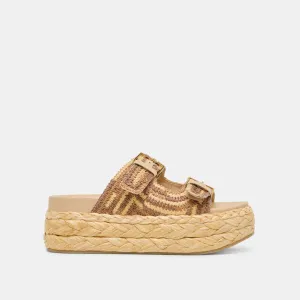 FALYN SANDALS BROWN NATURAL WOVEN RAFFIA Dolce Vita