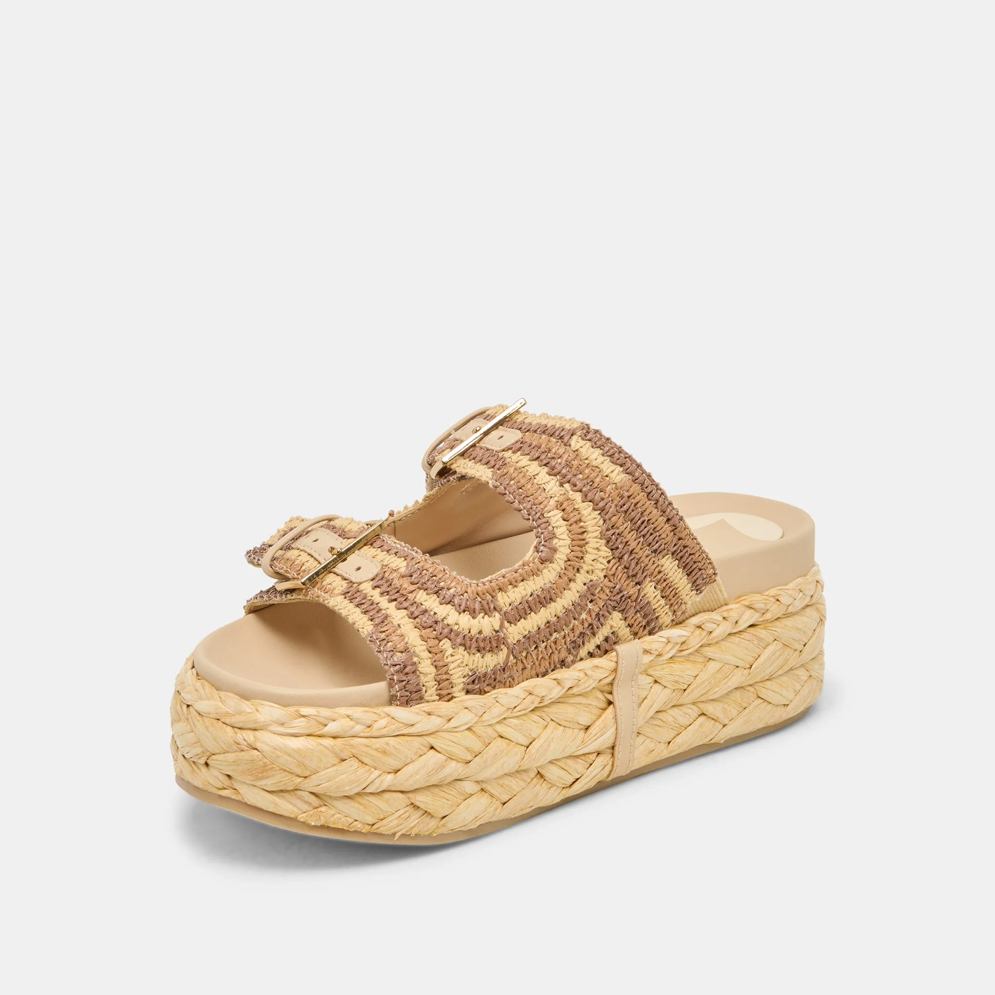 FALYN SANDALS BROWN NATURAL WOVEN RAFFIA Dolce Vita