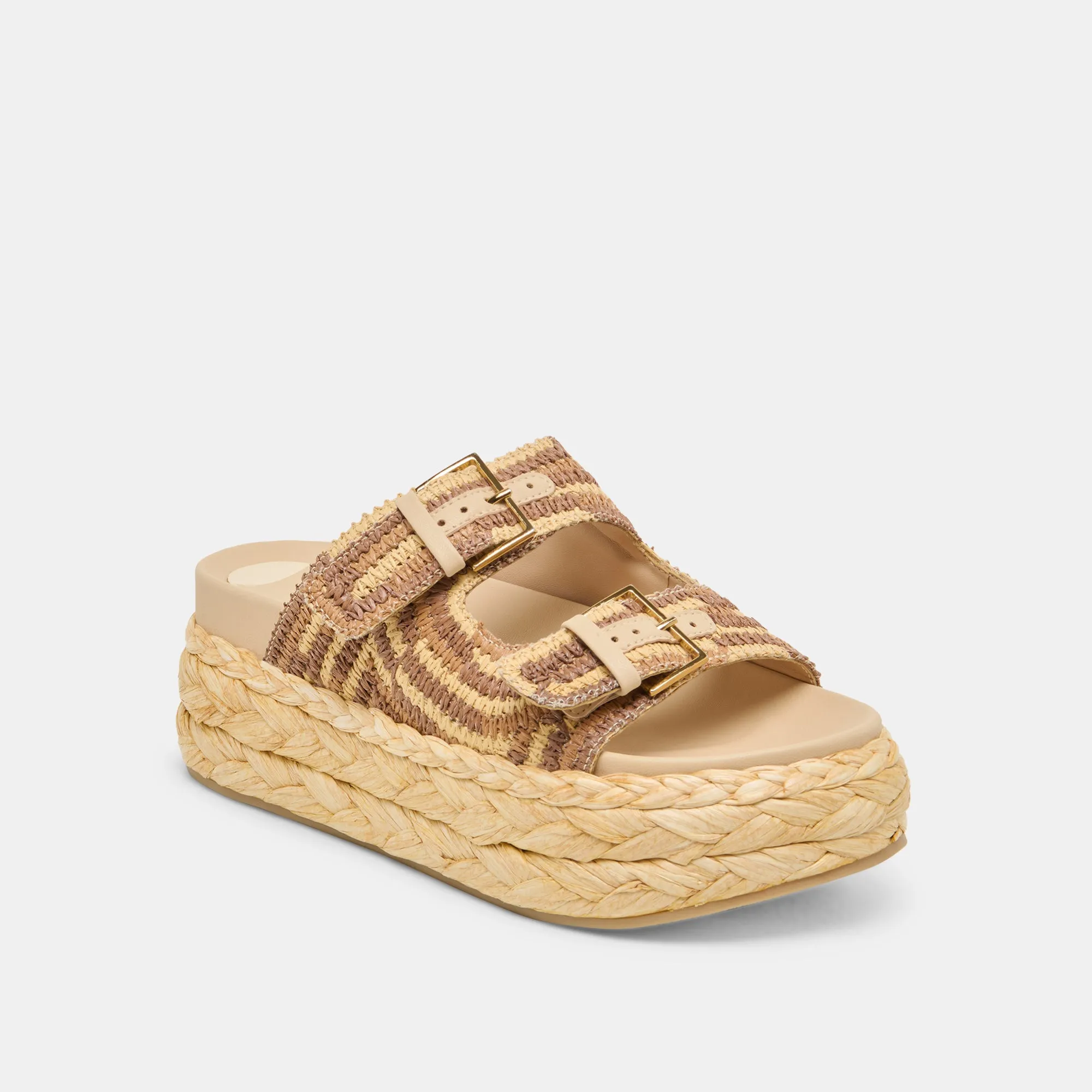 FALYN SANDALS BROWN NATURAL WOVEN RAFFIA Dolce Vita