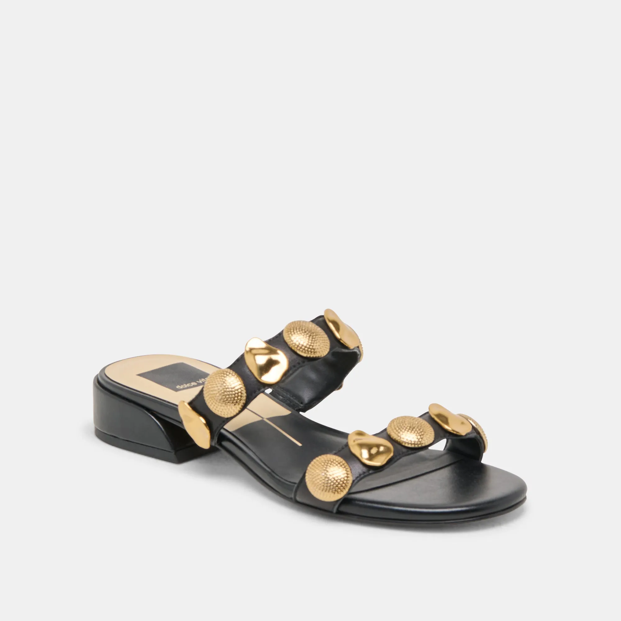 FARROW SANDALS BLACK LEATHER Dolce Vita