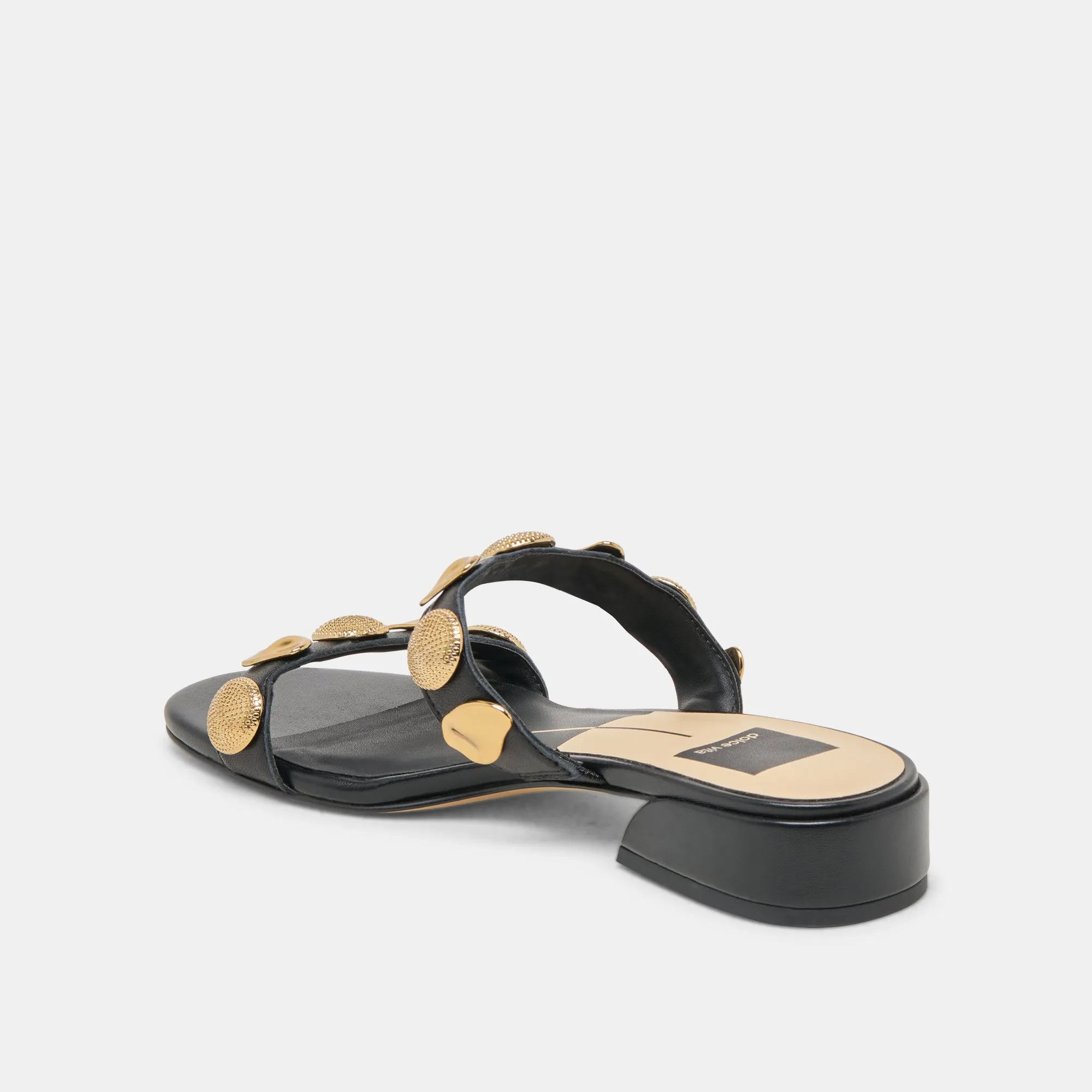 FARROW SANDALS BLACK LEATHER Dolce Vita