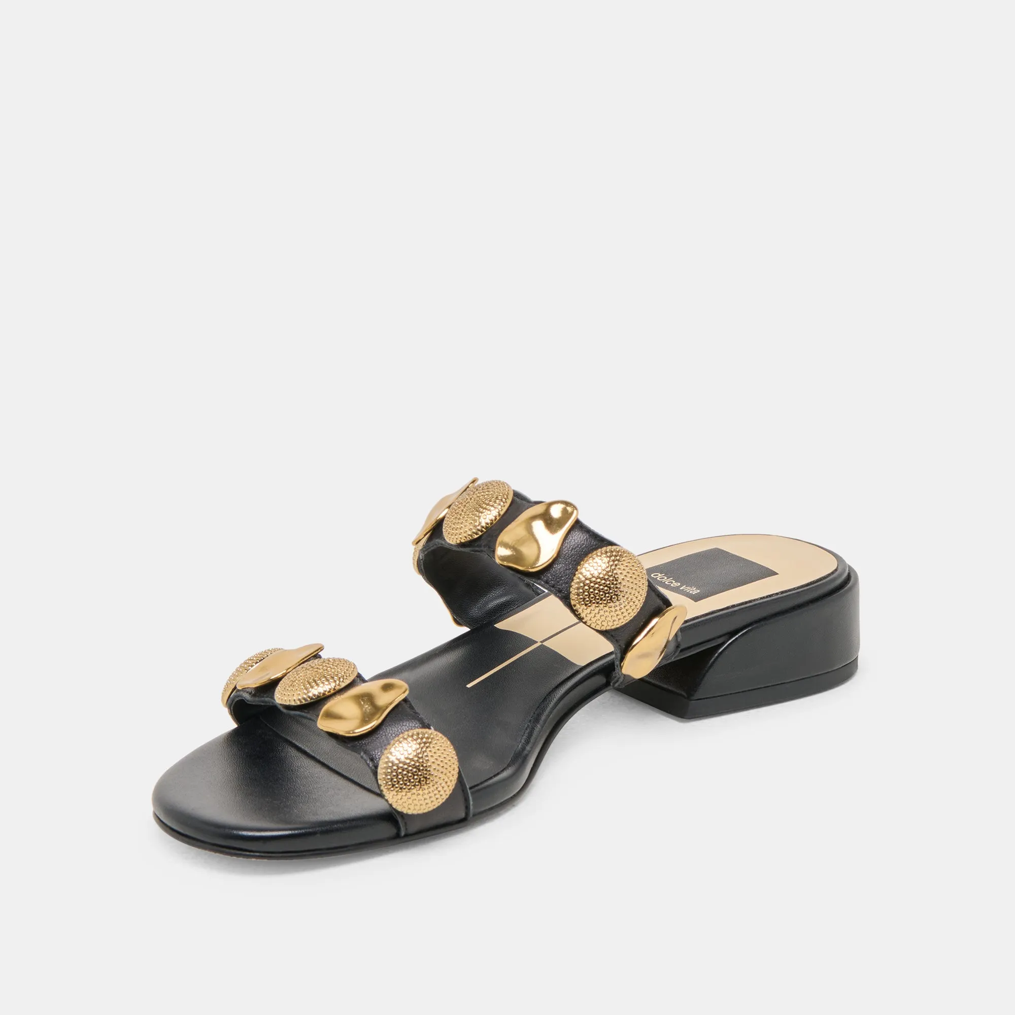 FARROW SANDALS BLACK LEATHER Dolce Vita