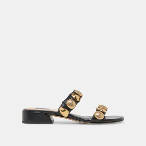 FARROW SANDALS BLACK LEATHER Dolce Vita