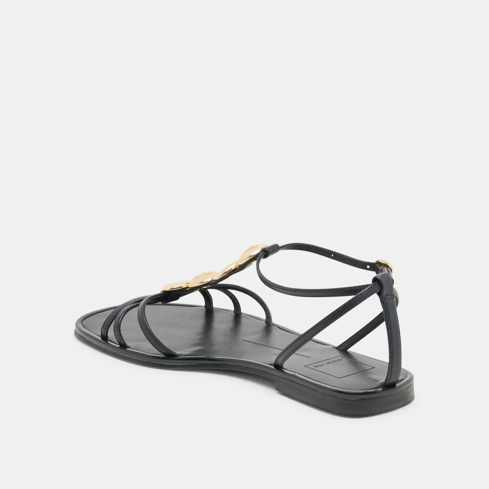 FAUN SANDALS BLACK LEATHER Dolce Vita
