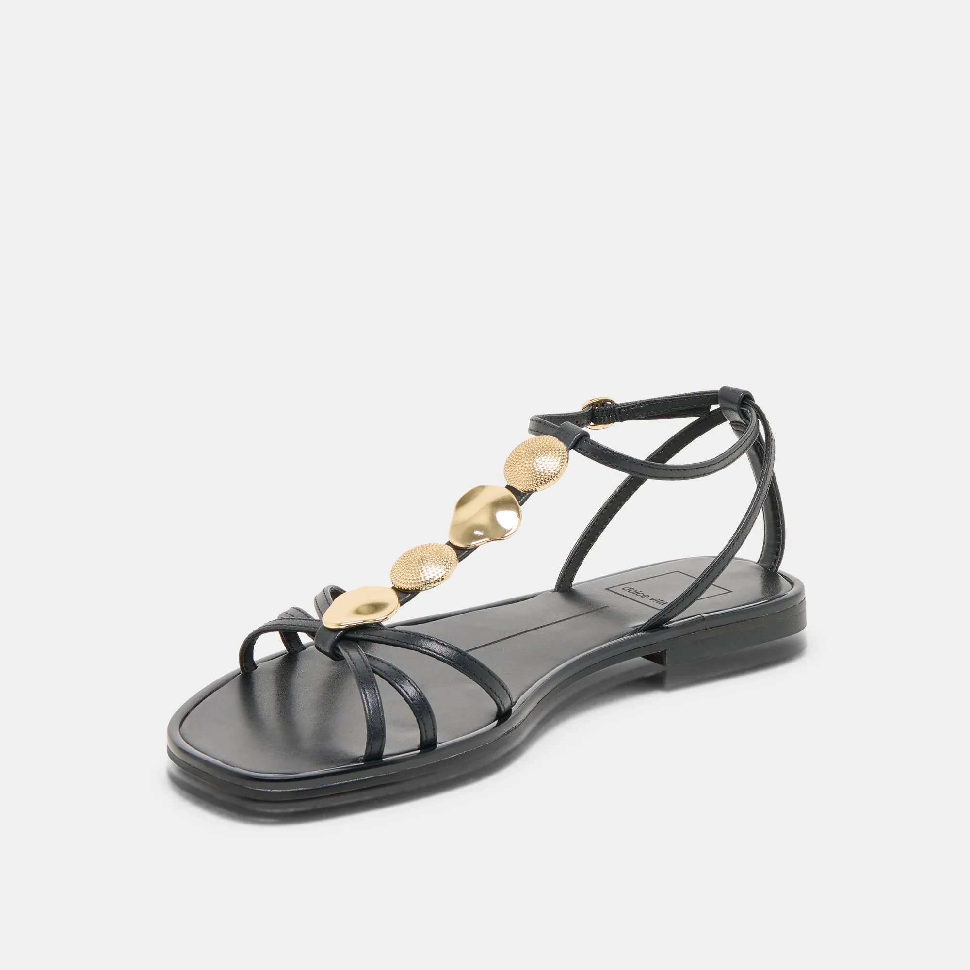 FAUN SANDALS BLACK LEATHER Dolce Vita