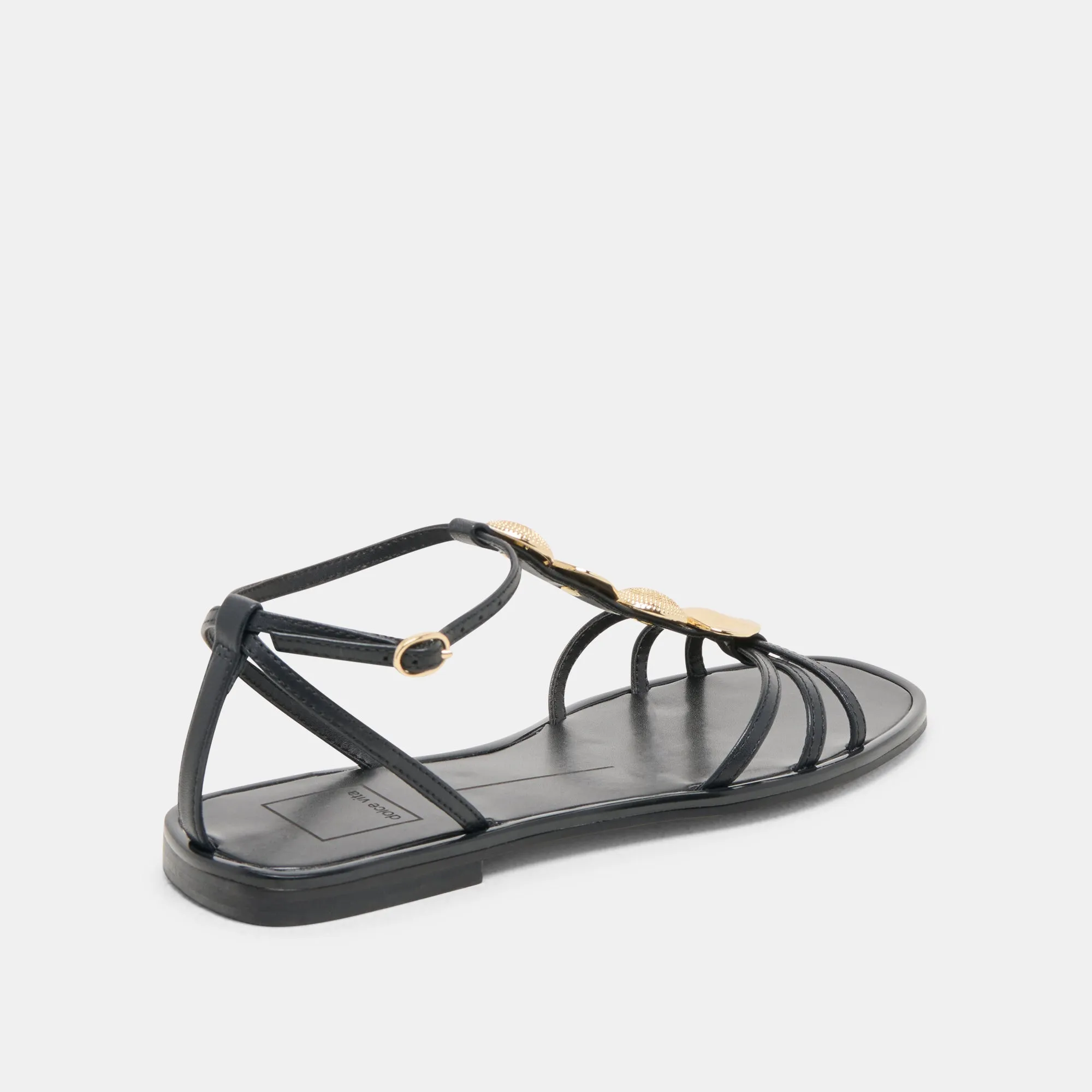 FAUN SANDALS BLACK LEATHER Dolce Vita