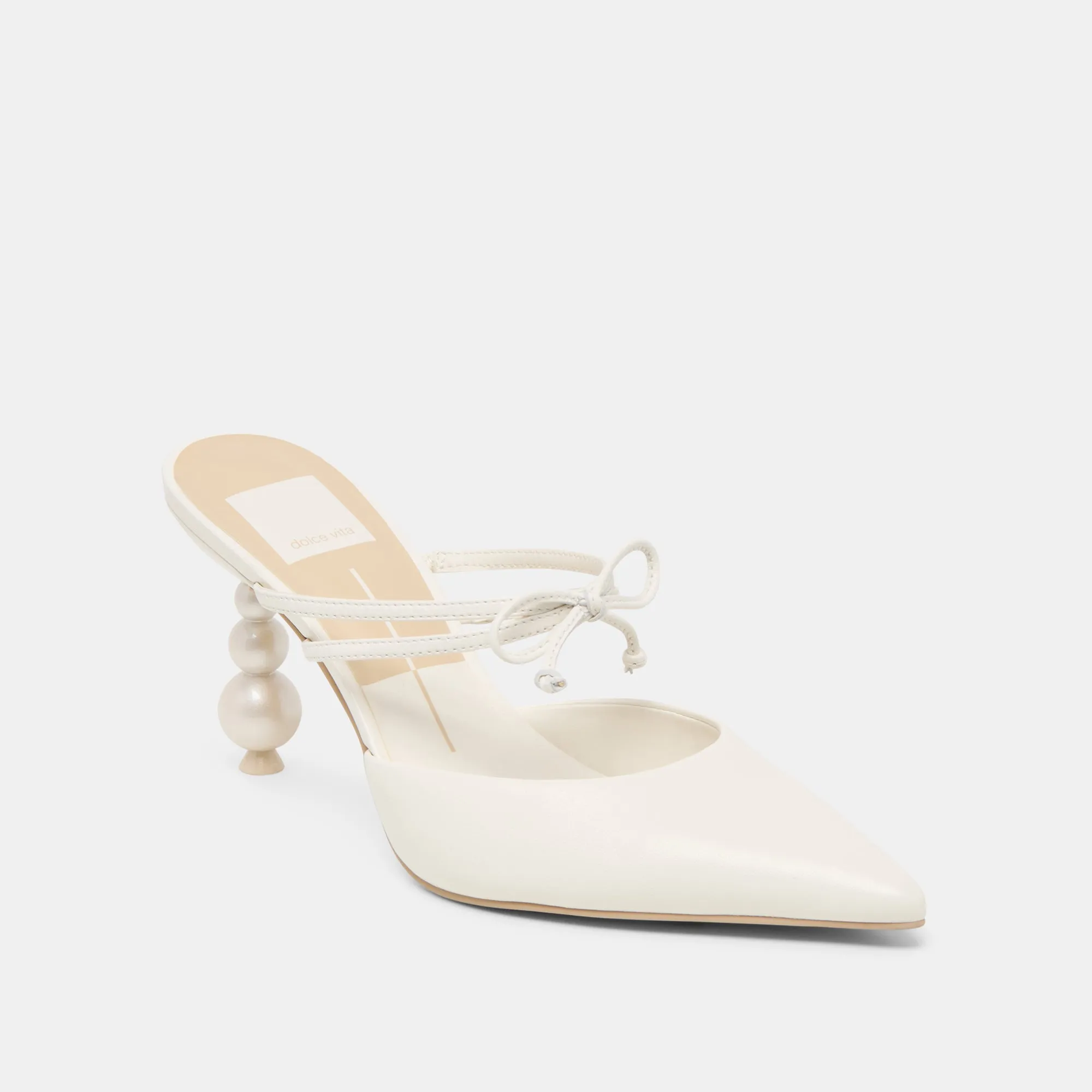 KLAIRE PEARL HEELS TRUE WHITE LEATHER Dolce Vita