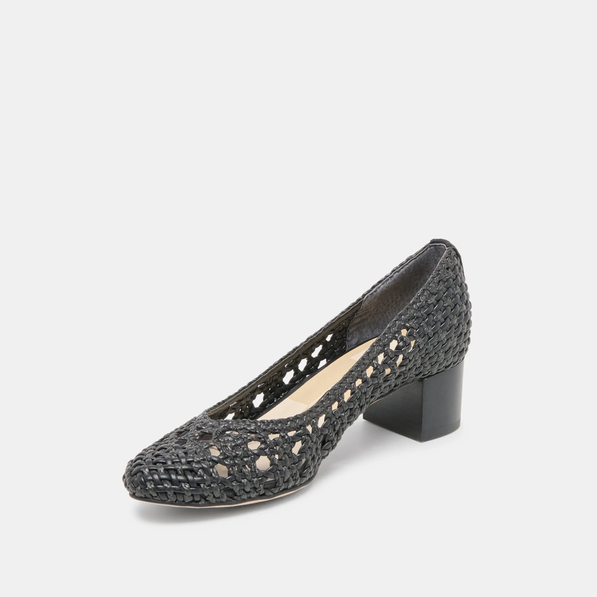LULA HEELS BLACK WOVEN RAFFIA Dolce Vita