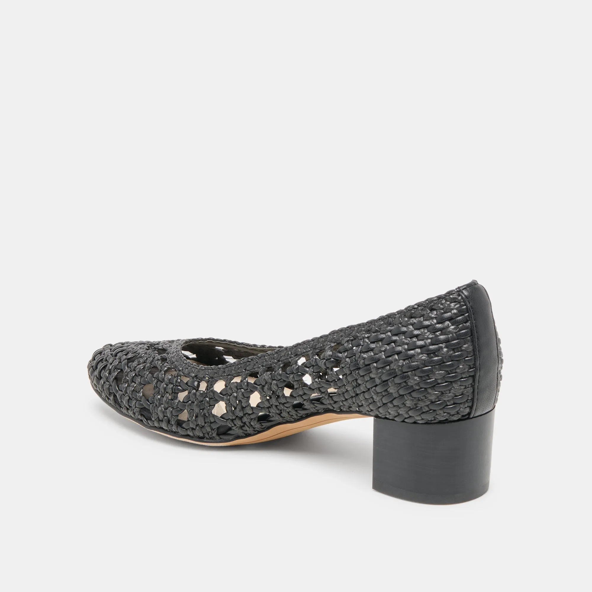 LULA HEELS BLACK WOVEN RAFFIA Dolce Vita