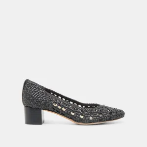 LULA HEELS BLACK WOVEN RAFFIA Dolce Vita