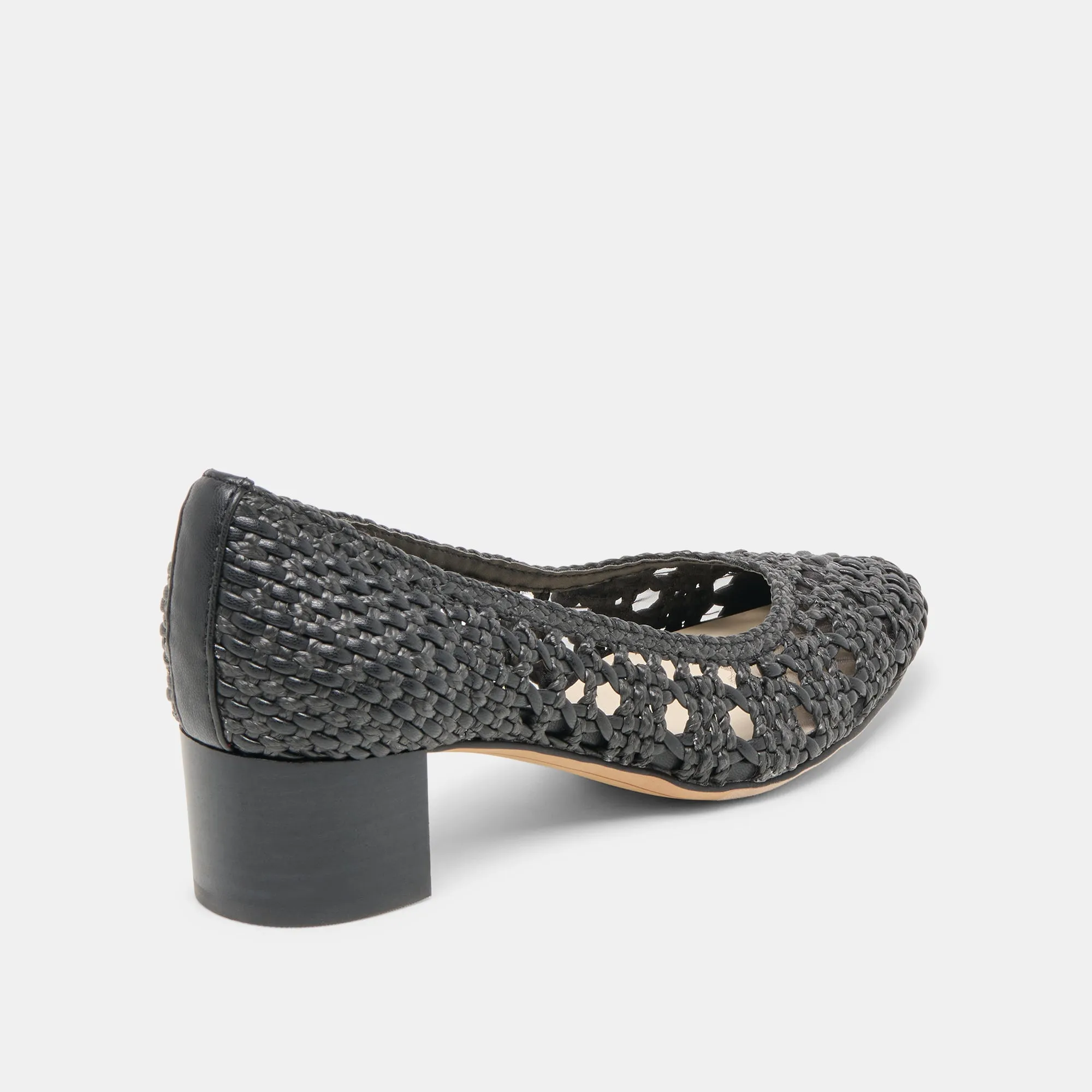 LULA HEELS BLACK WOVEN RAFFIA Dolce Vita