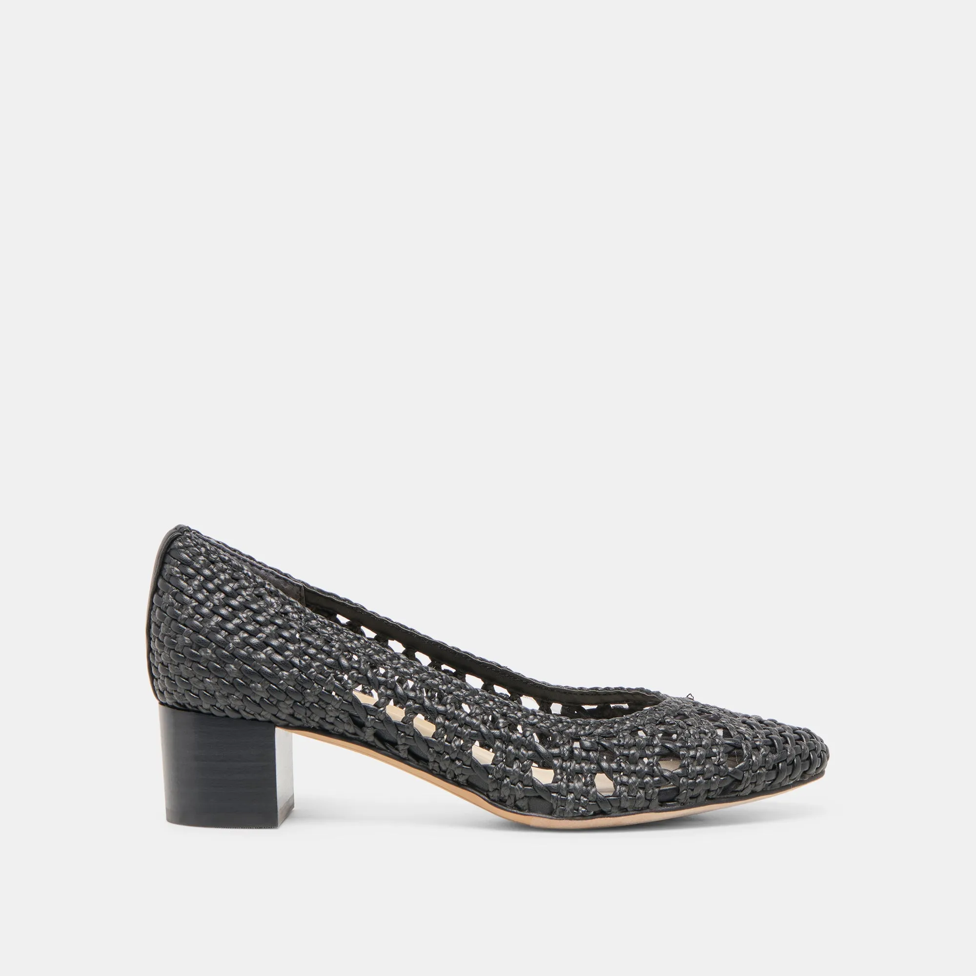LULA HEELS BLACK WOVEN RAFFIA Dolce Vita