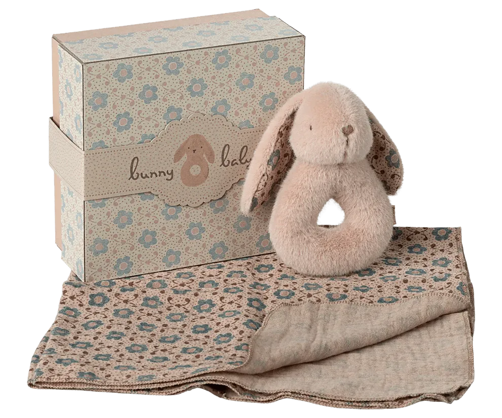Maileg: Rabbit Rattle Set - Powder