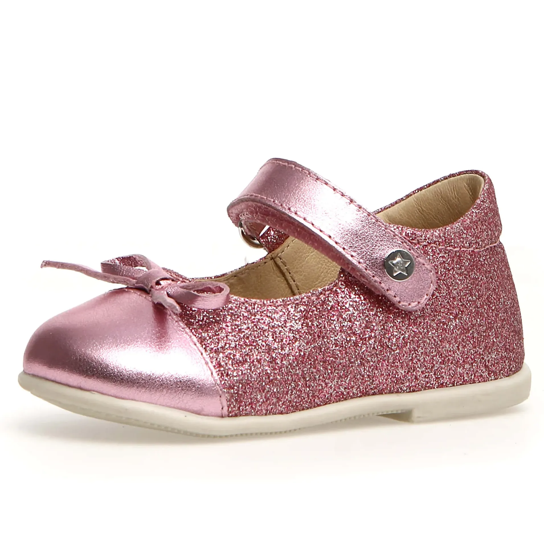 Naturino Salleny Girl's Dress Shoes - Metallic / Glitter Pink