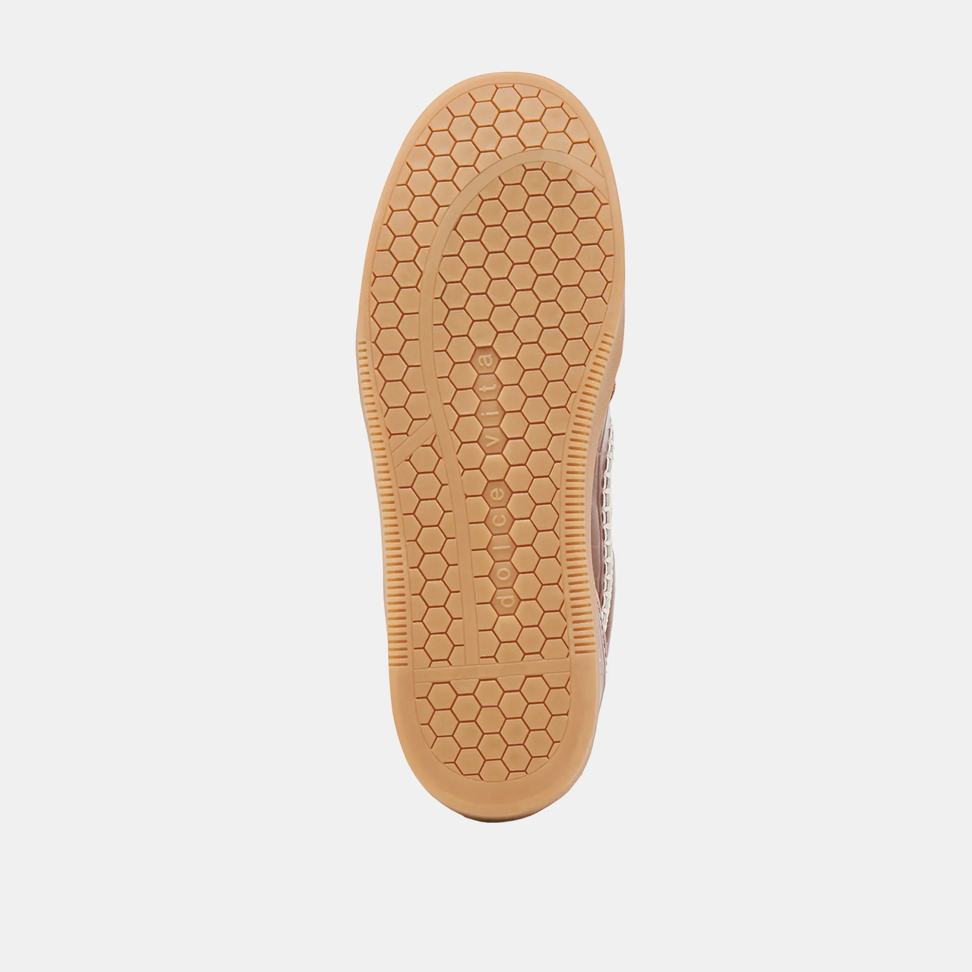 NOTICE STITCH  SNEAKERS COGNAC CROCO EMBOSSED LEATHER Dolce Vita