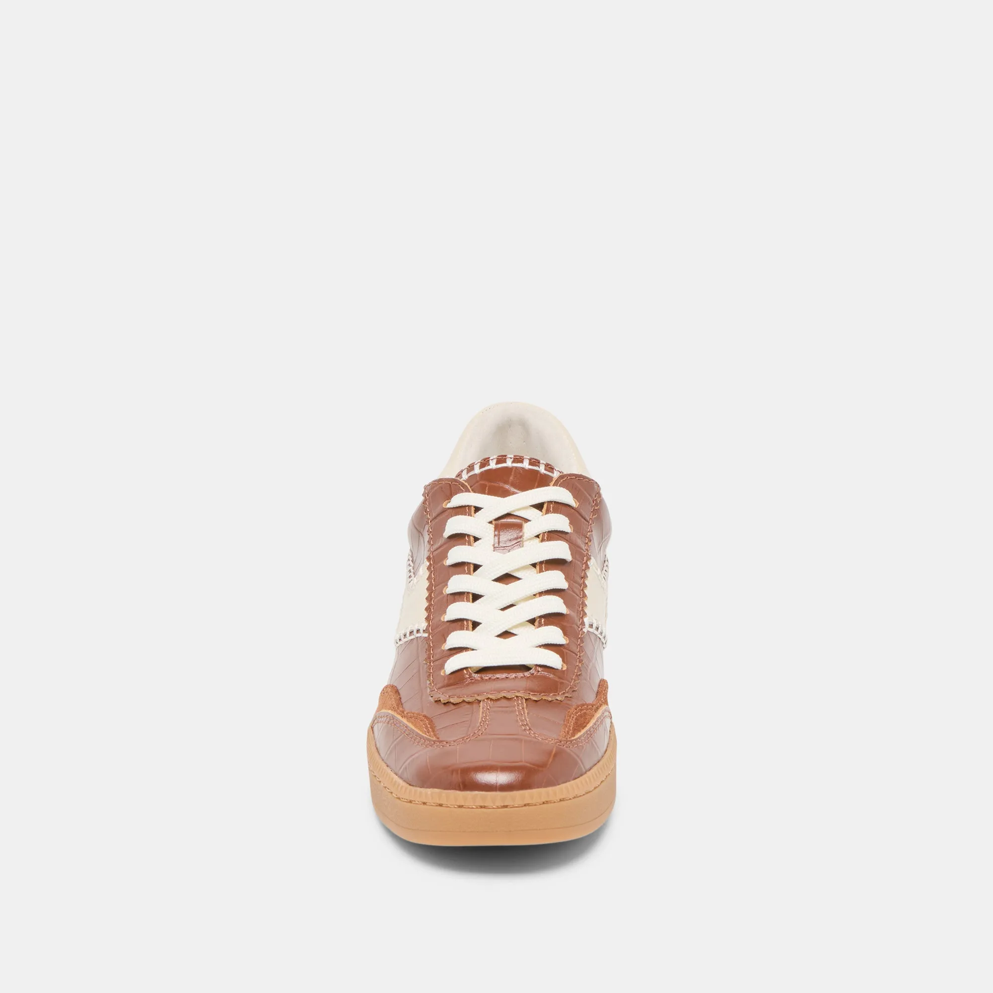 NOTICE STITCH  SNEAKERS COGNAC CROCO EMBOSSED LEATHER Dolce Vita