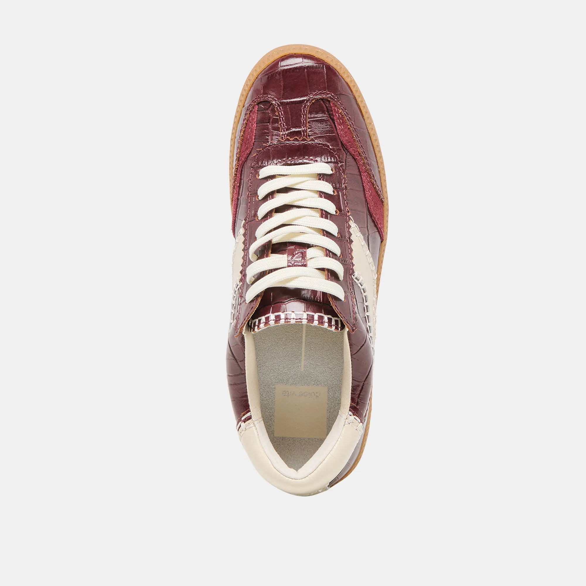 NOTICE STITCH SNEAKERS OXBLOOD CROCO EMBOSSED LEATHER Dolce Vita