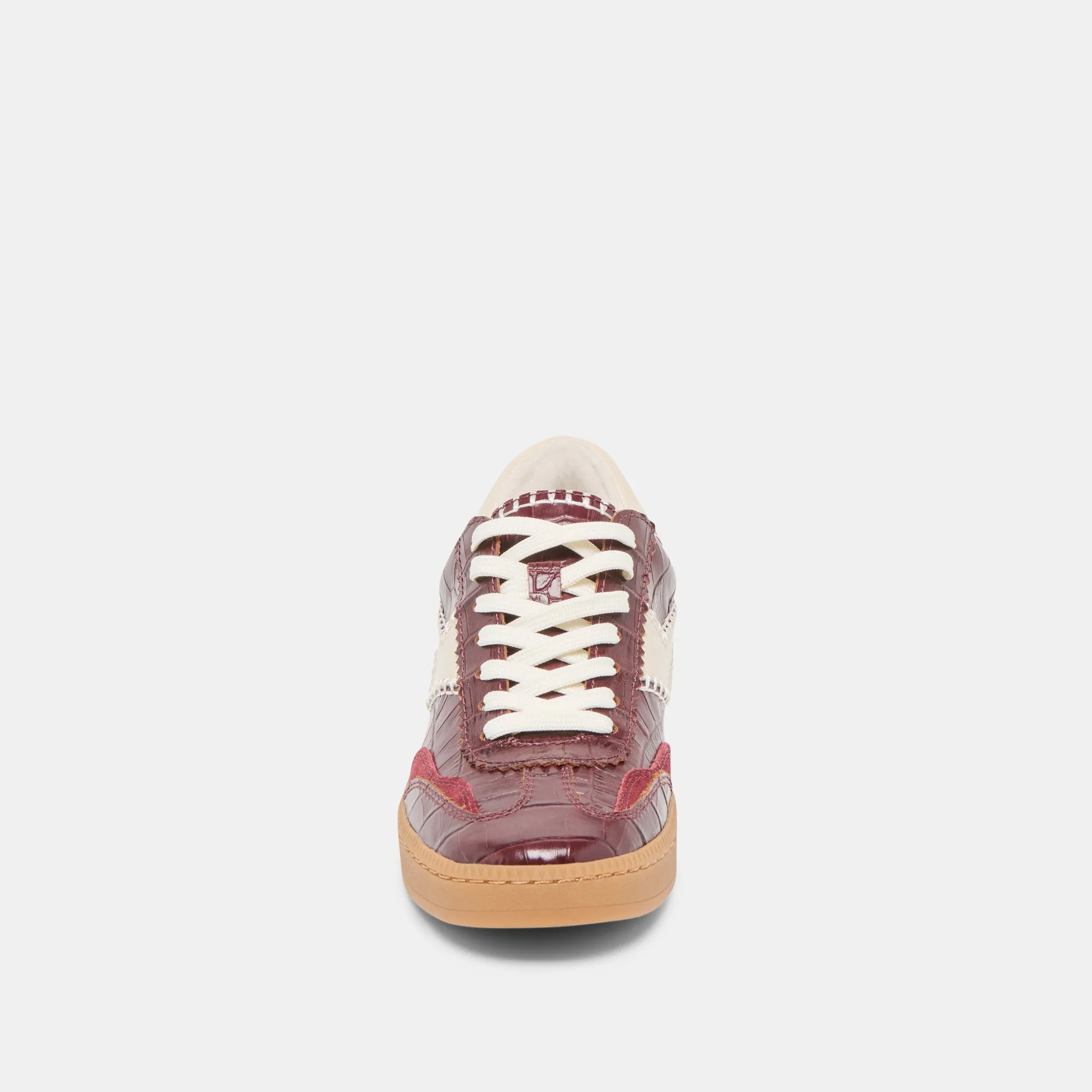 NOTICE STITCH SNEAKERS OXBLOOD CROCO EMBOSSED LEATHER Dolce Vita