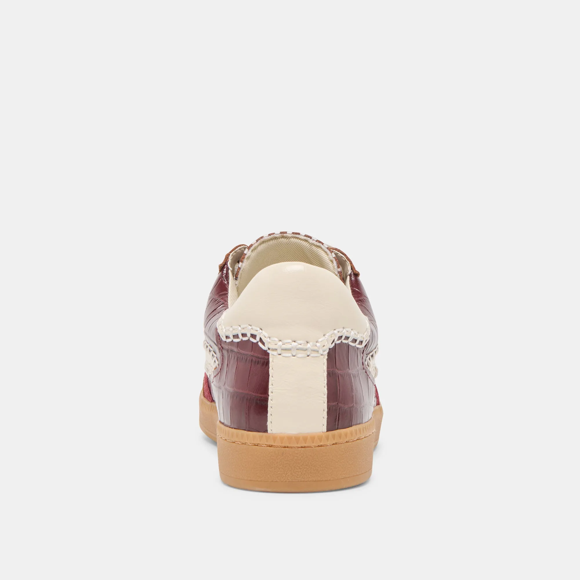 NOTICE STITCH SNEAKERS OXBLOOD CROCO EMBOSSED LEATHER Dolce Vita