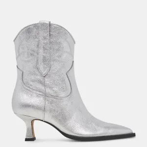 Reformation Angel Booties Silver Metallic Leather