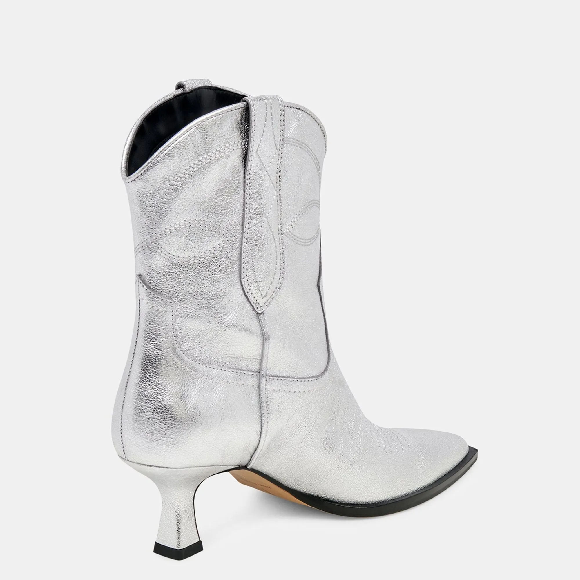 Reformation Angel Booties Silver Metallic Leather